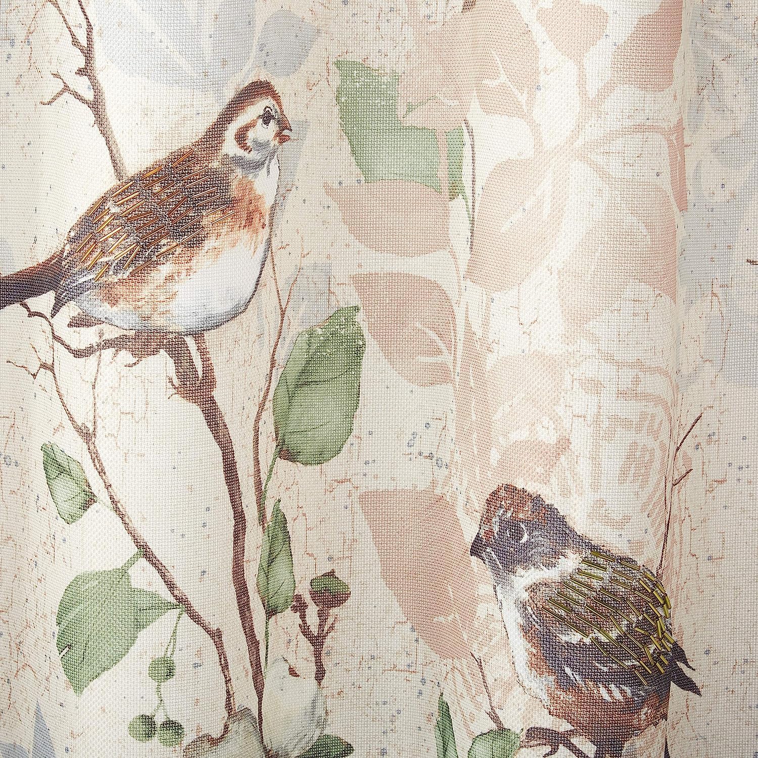 Avanti Linens - Fabric Shower Curtain, Nature Inspired Bathroom Decor (Love Nest Collection, 72") | 72 x 72 Inches