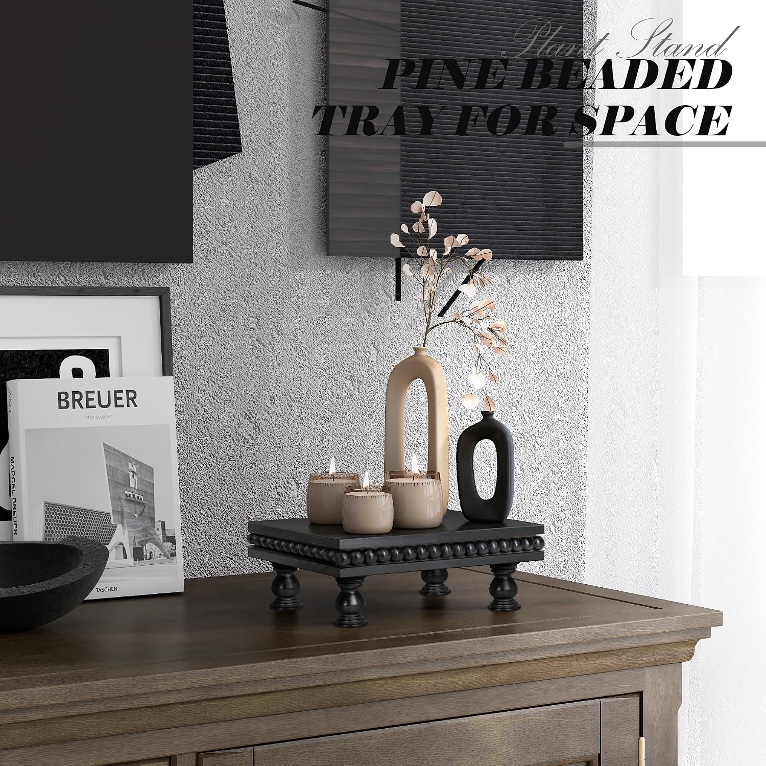 Farmhouse Pedestal Stand / Black