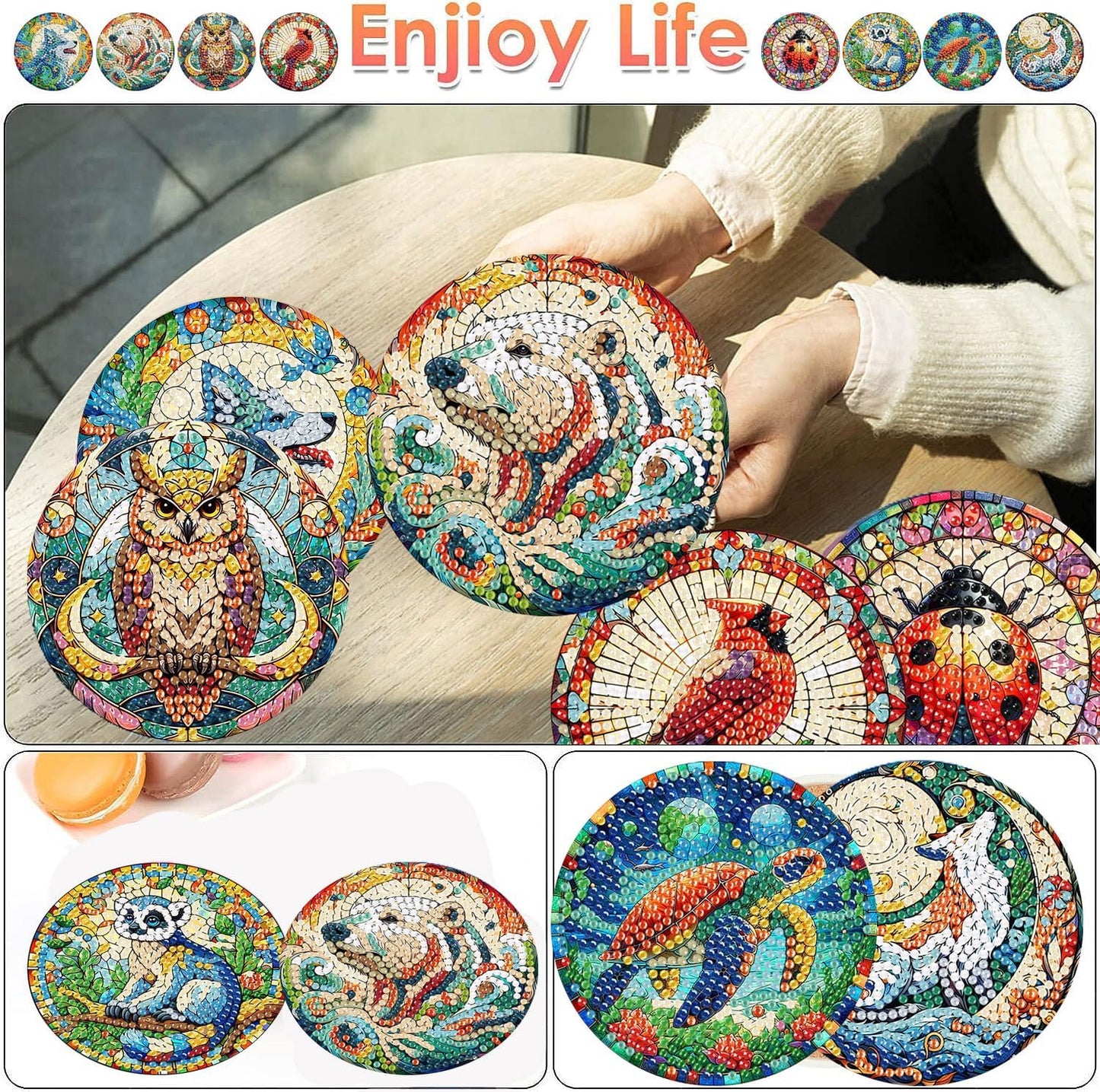Holder / Arts and Crafts Supplies / Animals-3 / Set of 8