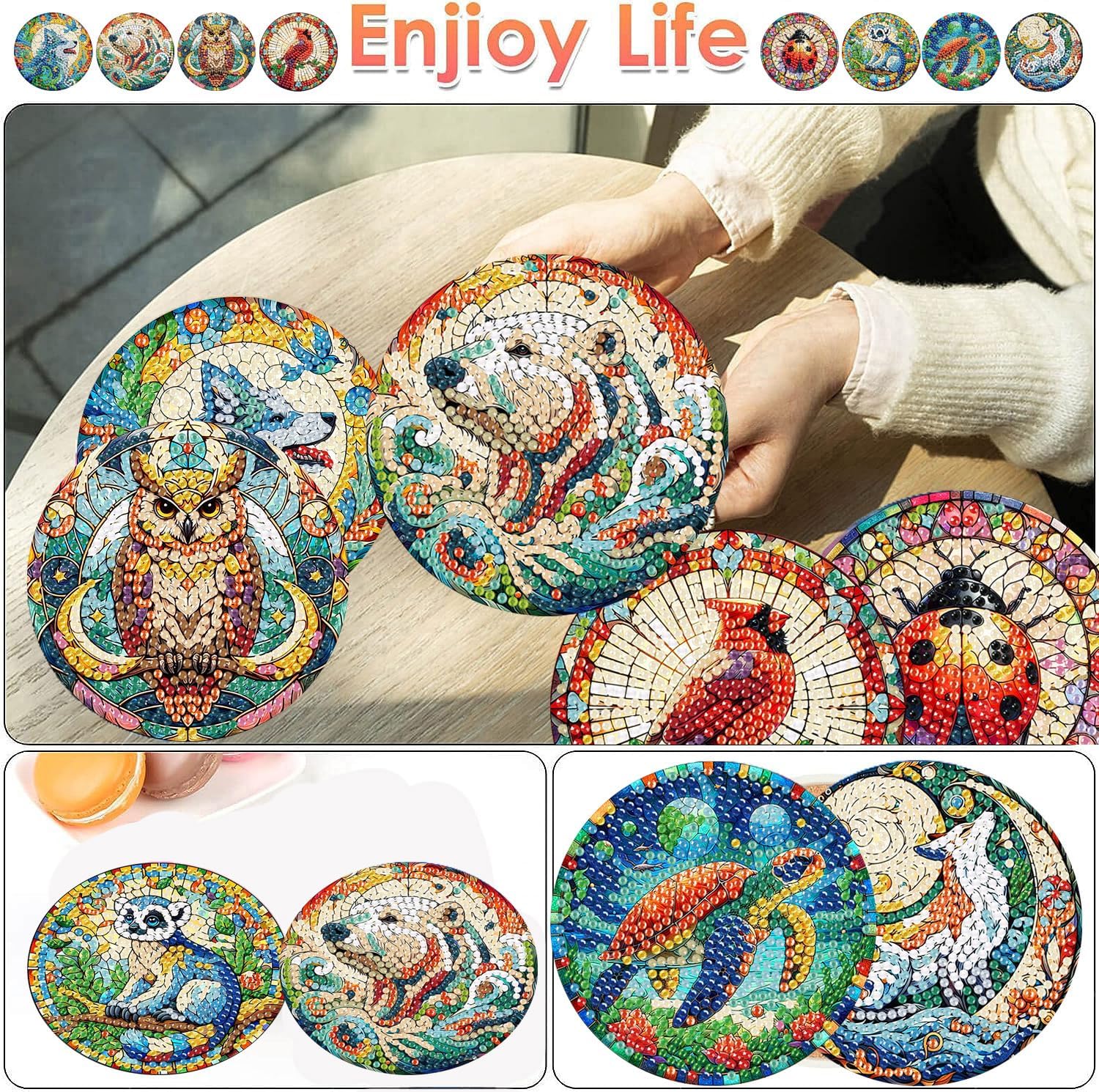 Holder / Arts and Crafts Supplies / Animals-3 / Set of 8