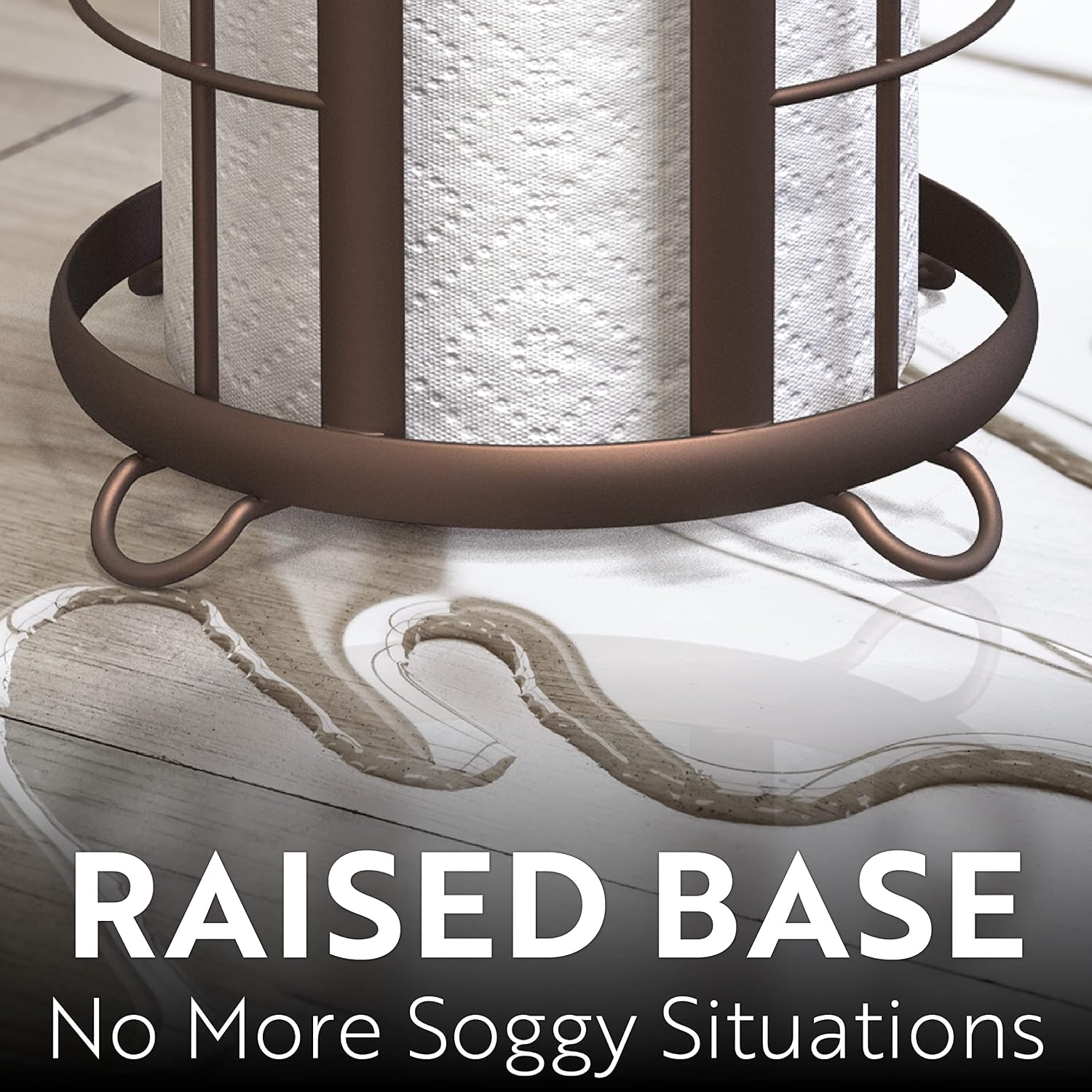 BROOKSTONE Toilet Paper Holder Stand Reserve - Free Standing Toilet Paper Stand with Storage that Holds Mega Rolls