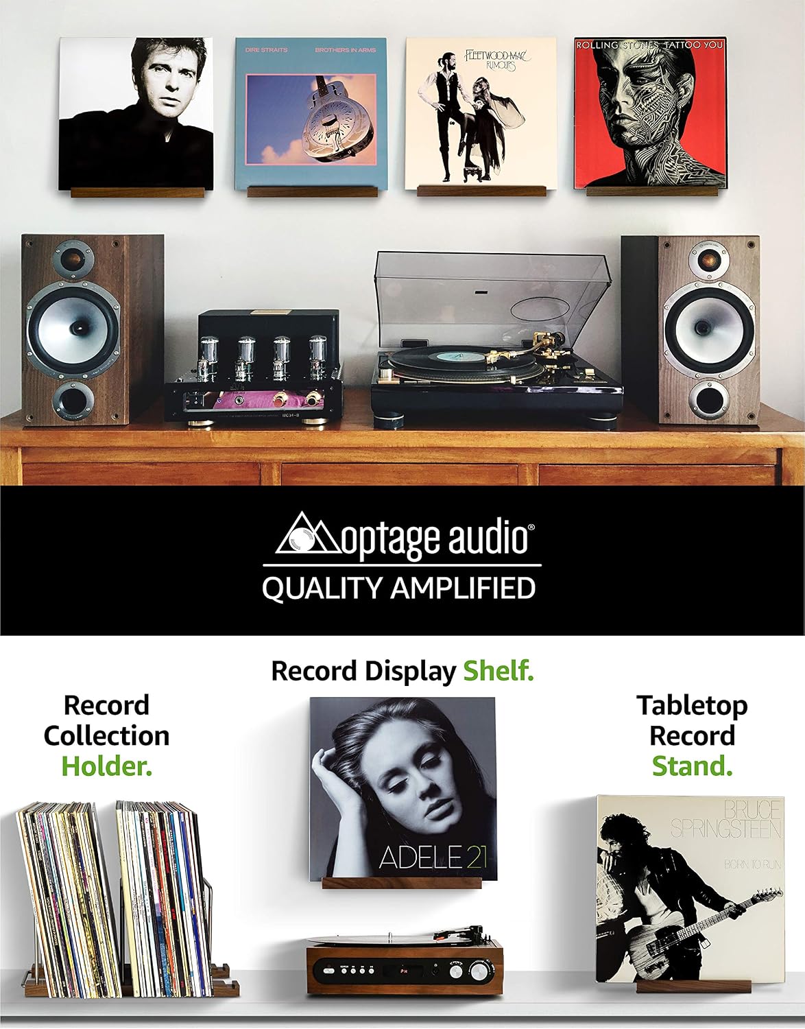 Walnut Vinyl Record Display Shelves, Album Art & Now Playing | Solid walnut shelves for album art décor or now playing