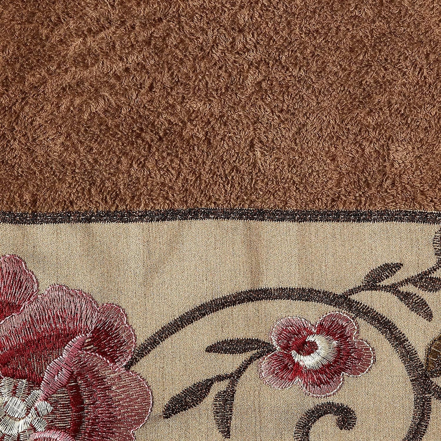 Zahari Home Larrisa Floral Bathroom Towel Set - 3 Piece Bath, Hand, and Wash Towels - Modern Classic Contemporary Decor