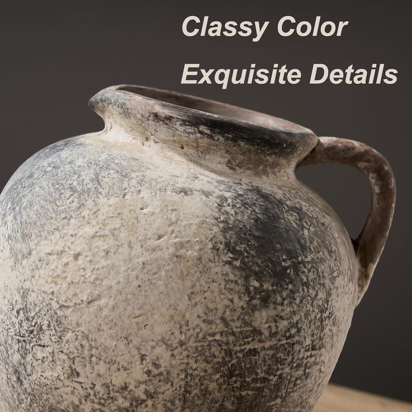 Rustic Vase / Farmhouse Ceramic Vase Boho Decor Decorative Vase / Gray- 5.6 / 5.6 Inch