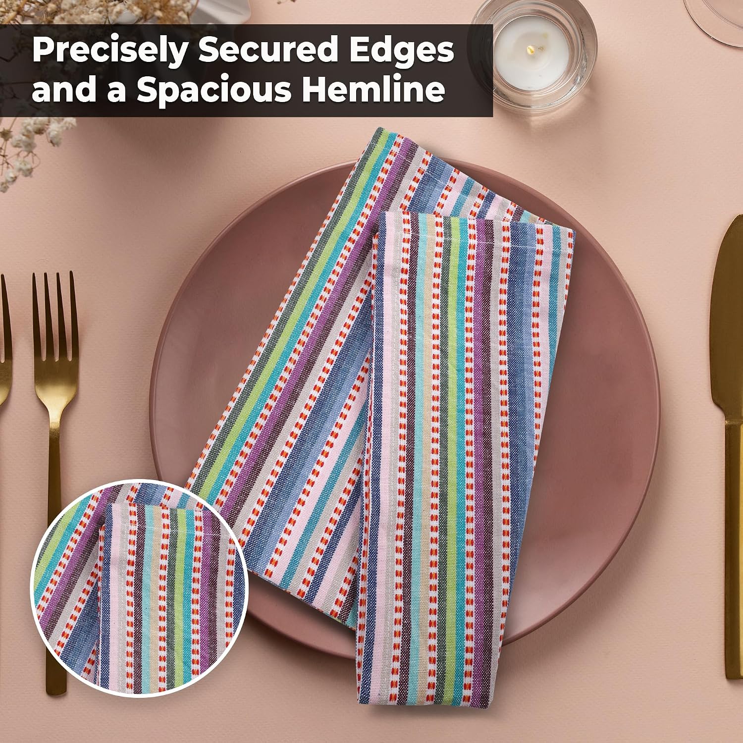 Urban Villa Cloth Napkins 100% Cotton Highly Absorbent Washable Durable Reusable Premium Dinner Napkins Ideal for Gifts