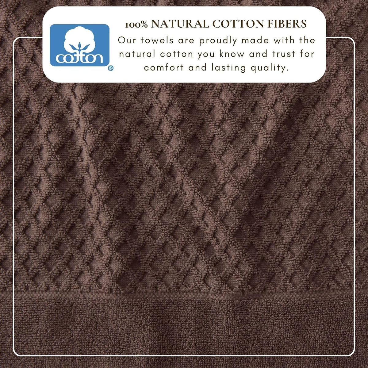 Great Bay Home Bath Towels - 100% Cotton 6 Piece Towel Set - Diamond Waffle Weave - Absorbent, Durable, Quick-Dry