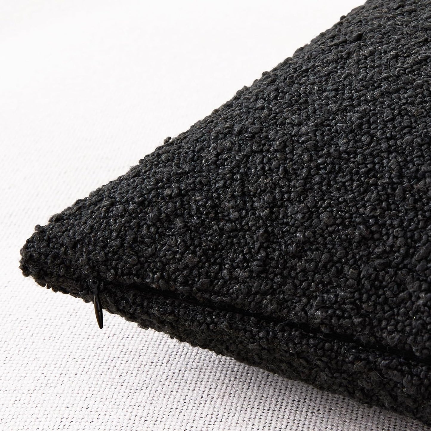 Textured Boho Pillow Covers / Black / 18 x 18 / Set of 2