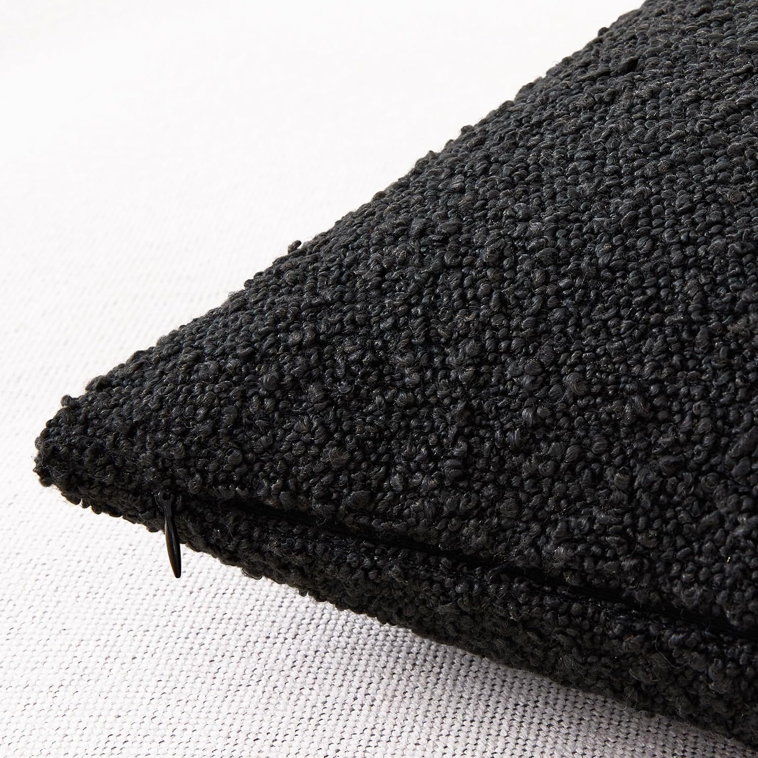 Textured Boho Pillow Covers / Black / 18 x 18 / Set of 2