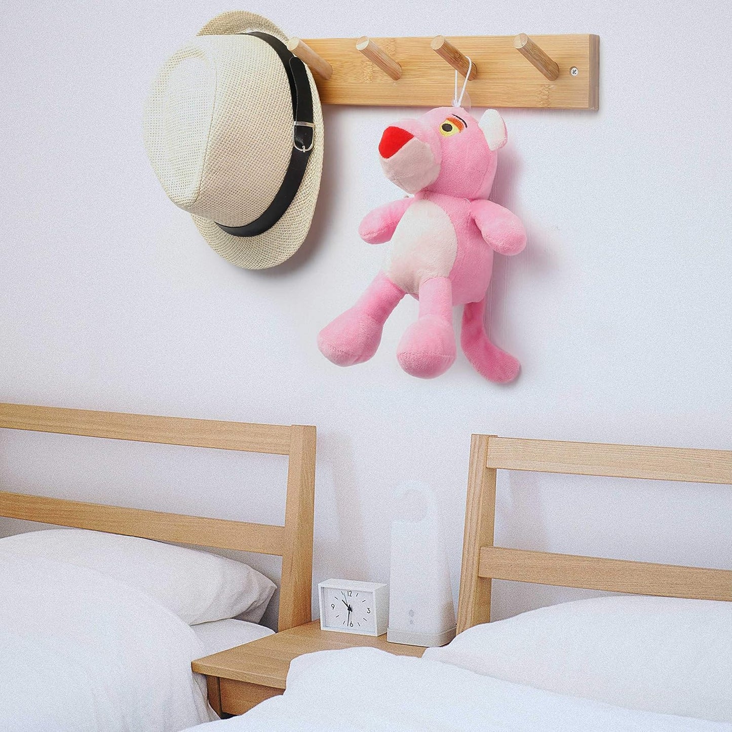 WEBI Coat Rack Wall Mounted,16" Hole to Hole,Coat Hanger Wall Mount with 5 Hooks for Hanging Coats,Hook Rack Peg Rail