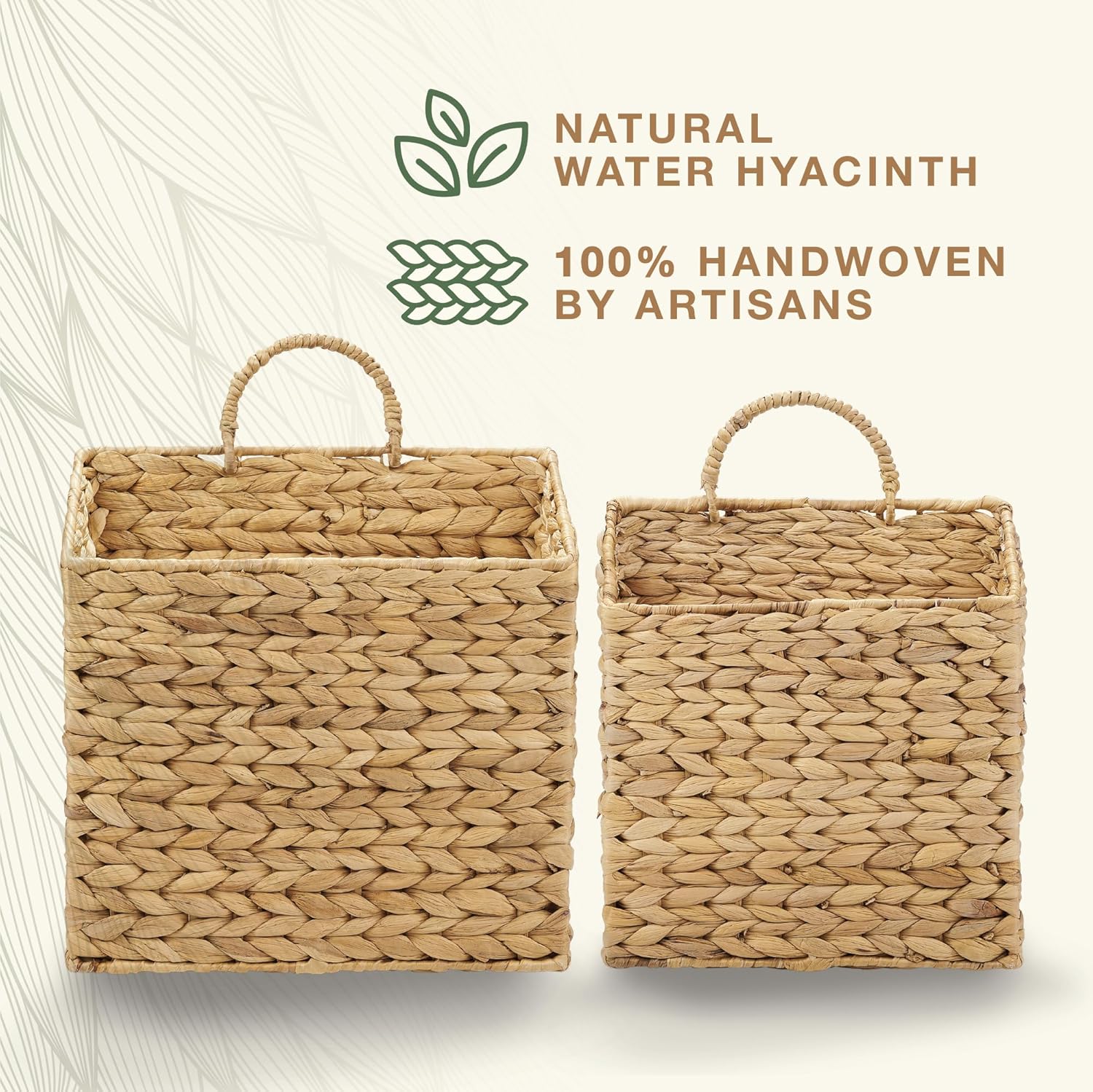 Woven Wall Baskets for Storage / Natural / Set of 2