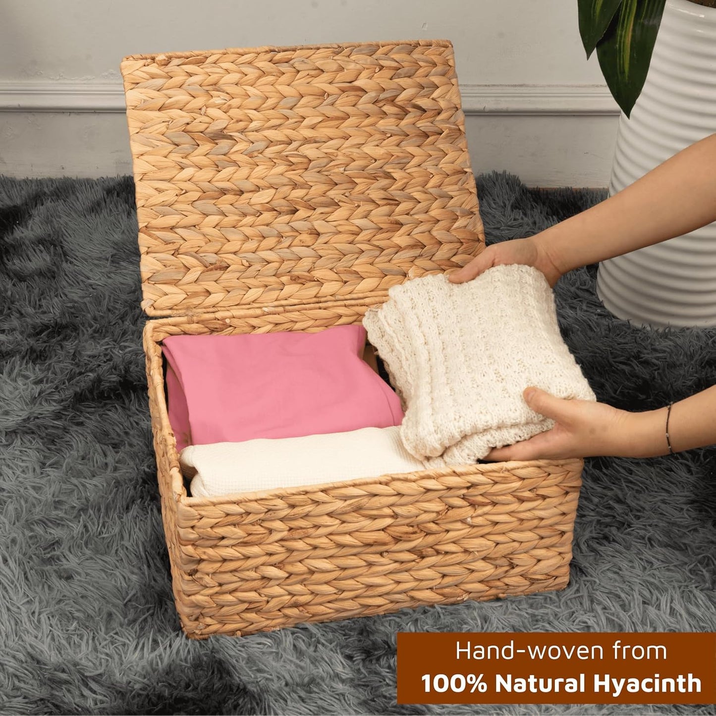Wicker Baskets / Woven Storage Basket / Set of 3