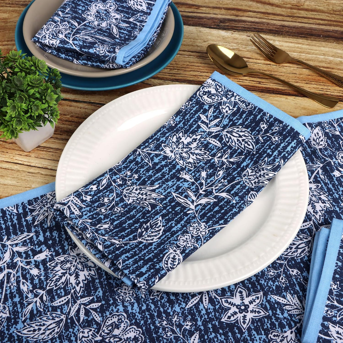 NATURALCRAFT Cloth Napkins Set of 12 Cotton Linen Marlo Thomas | 20x20 inch Washable Reusable Fabric Soft Durable