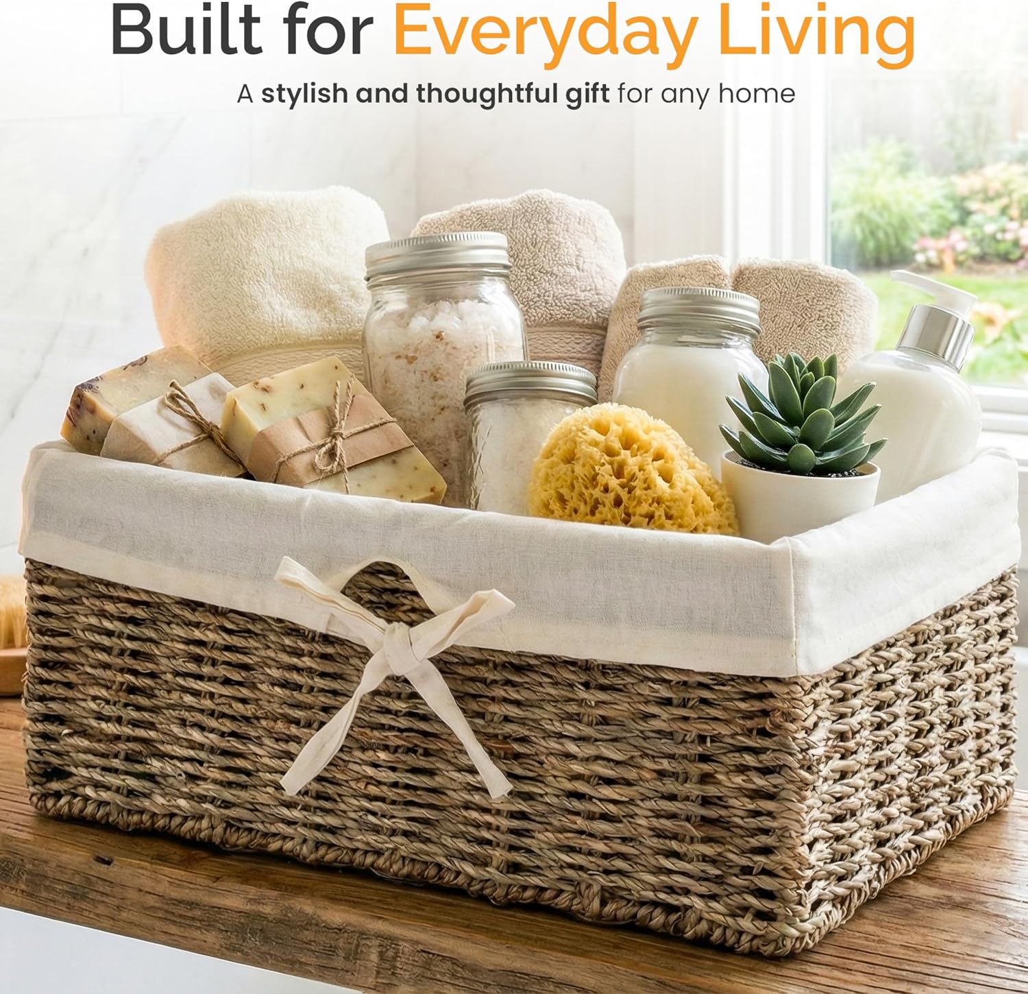 Wicker Basket / Wicker Basket for Gifts / White