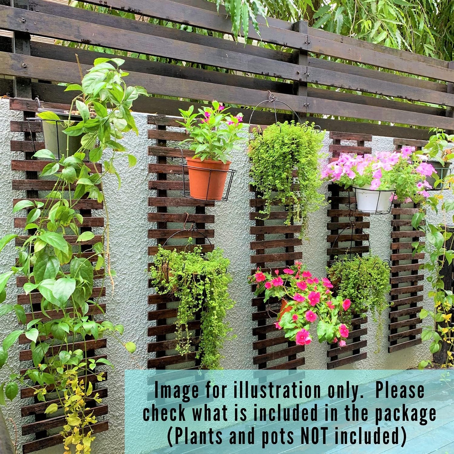 ShopLaLa Wall Planter for Climbing Plants Outdoor (150cm) Hanging Planters | Wooden Living Vertical Garden Outdoor