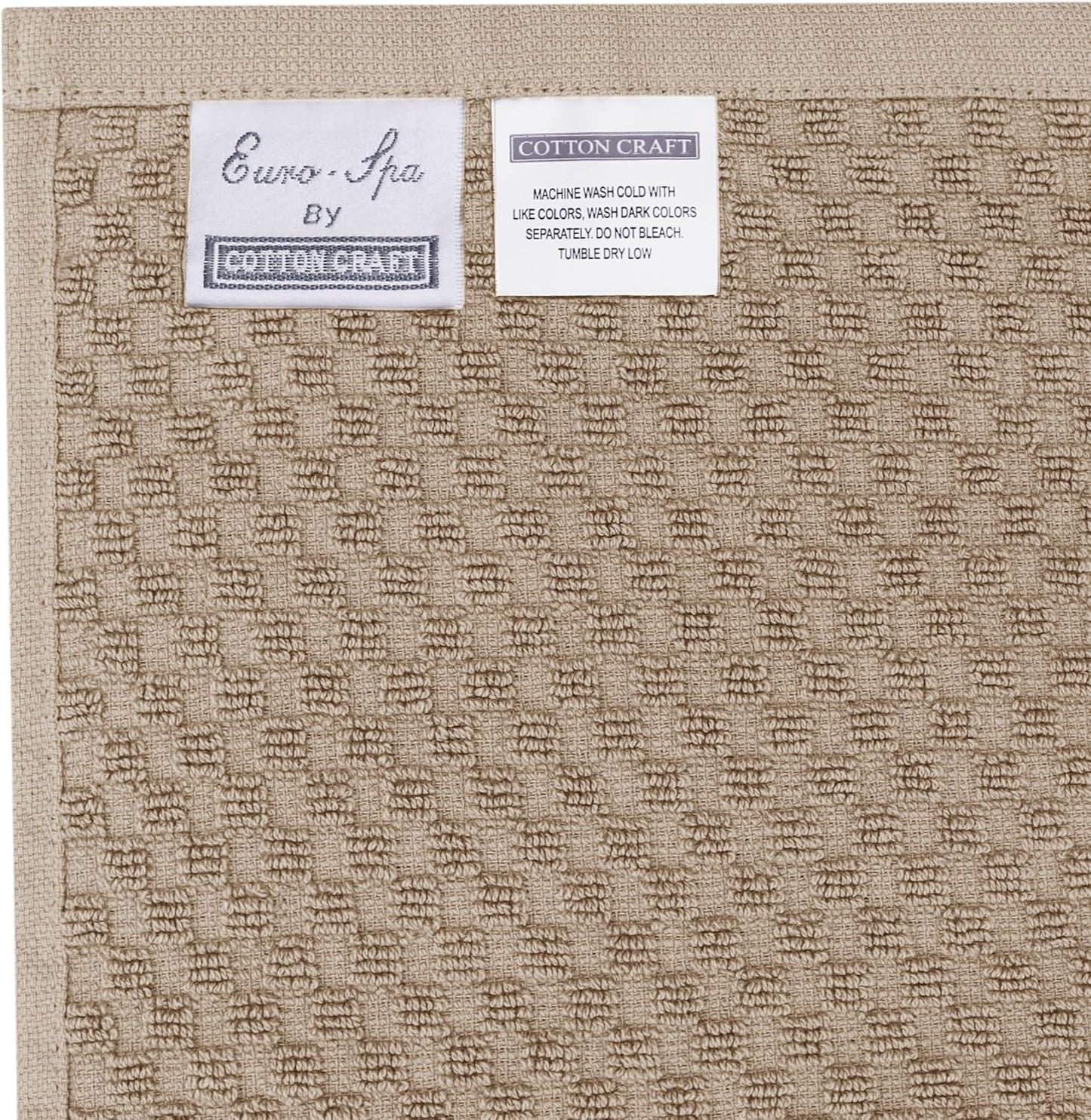 COTTON CRAFT Euro Spa Waffle Weave Bath Towels - Set of 4 Linen Towels | Pure 100% Ringspun Cotton Oversized Luxurious