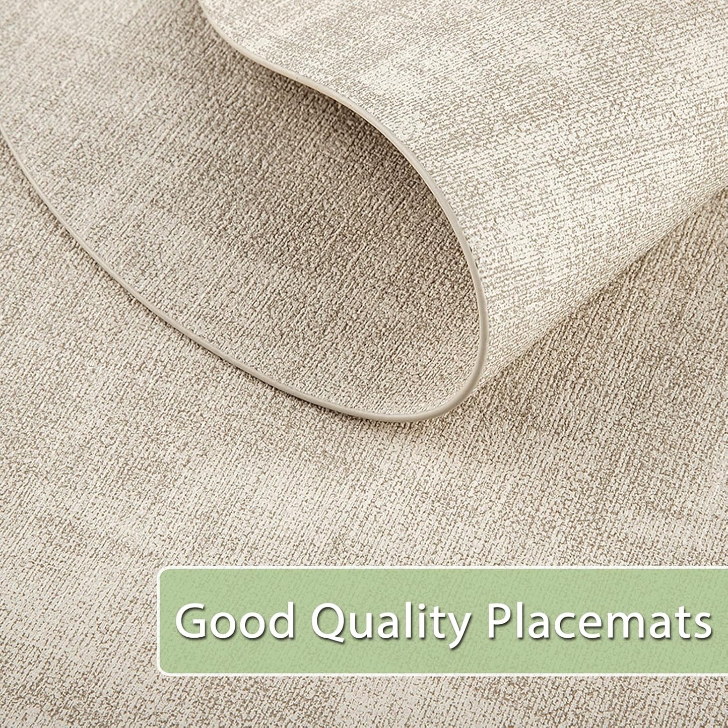 Placemats for Dining Table Set of 8 Non-Slip, Heat Resistant Oval Leather Placemat Double Layer, Waterproof Table Mats