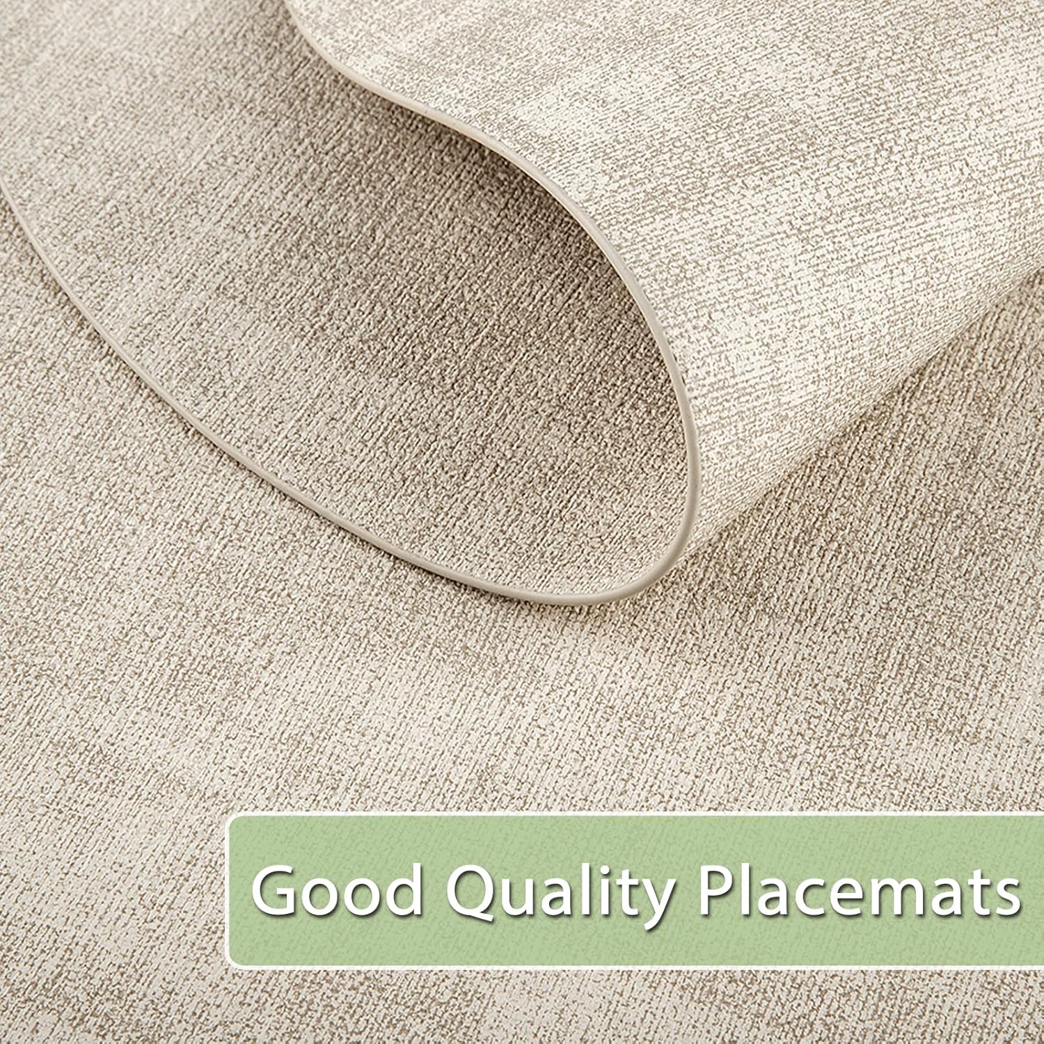 Placemats for Dining Table Set of 8 Non-Slip, Heat Resistant Oval Leather Placemat Double Layer, Waterproof Table Mats