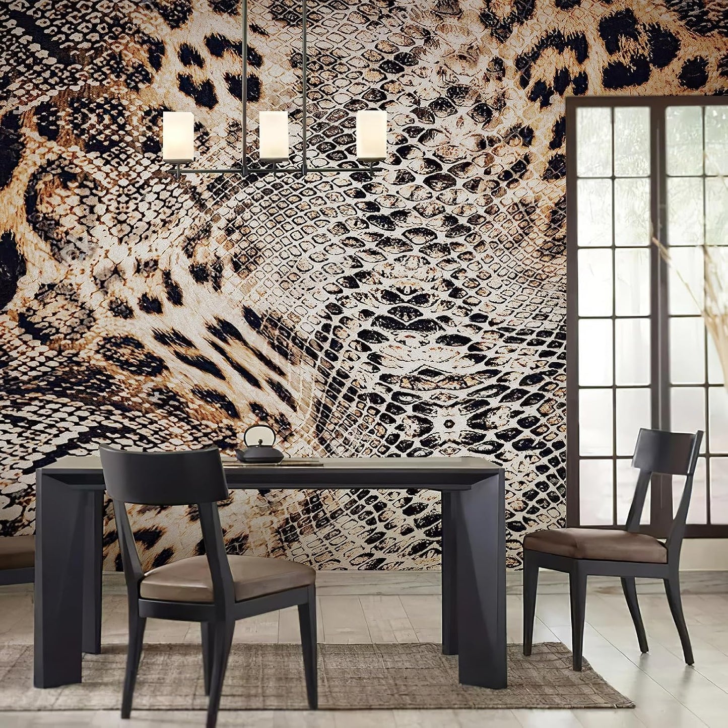 Print Wall Murals Peel and Stick " Large Canvas Cheetah Snake Wallpaper Self / 144 x 100 / Leopard