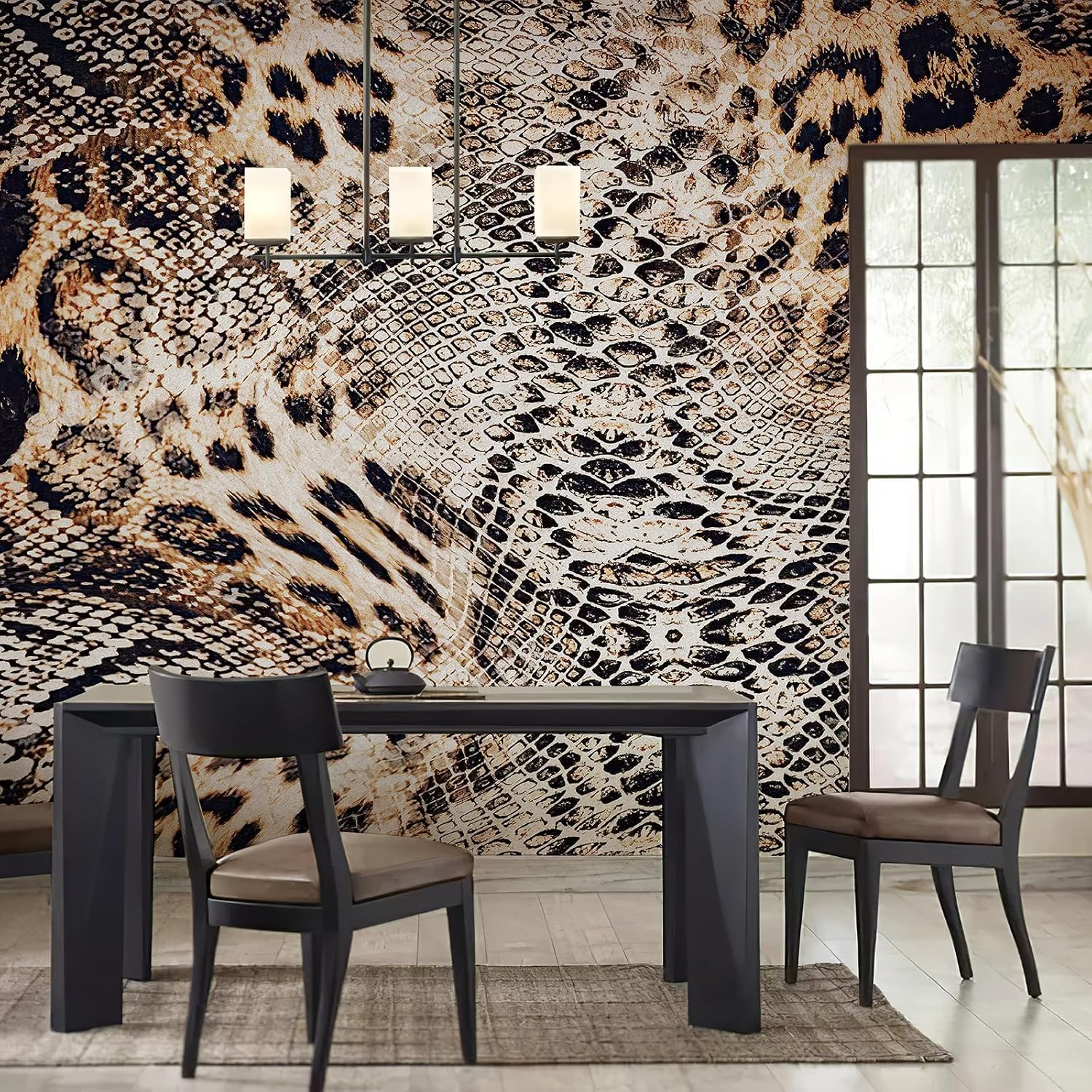 Print Wall Murals Peel and Stick " Large Canvas Cheetah Snake Wallpaper Self / 144 x 100 / Leopard
