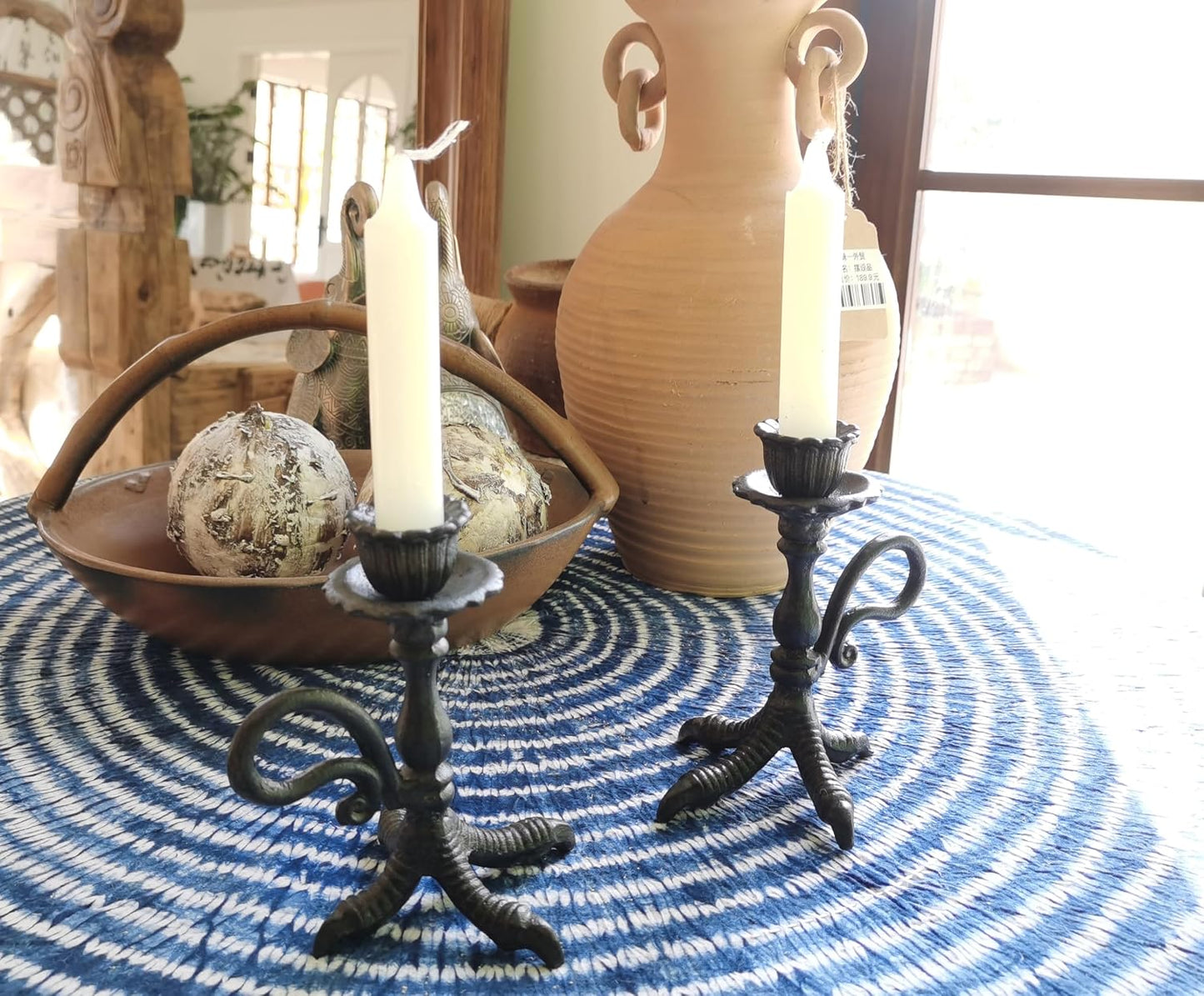 Claw Foot Candlestick Holders - Feet Taper Candle Holders, Black Candlesticker Holders Set 2