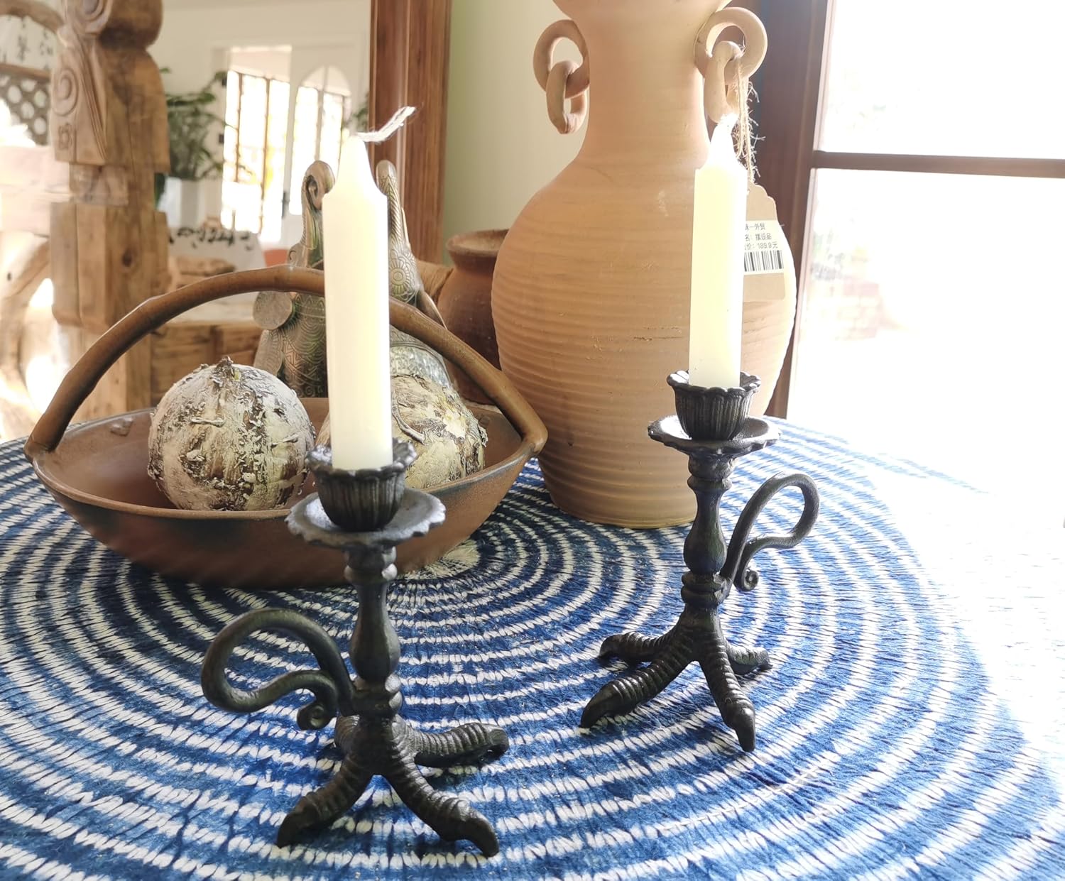 Claw Foot Candlestick Holders - Feet Taper Candle Holders, Black Candlesticker Holders Set 2