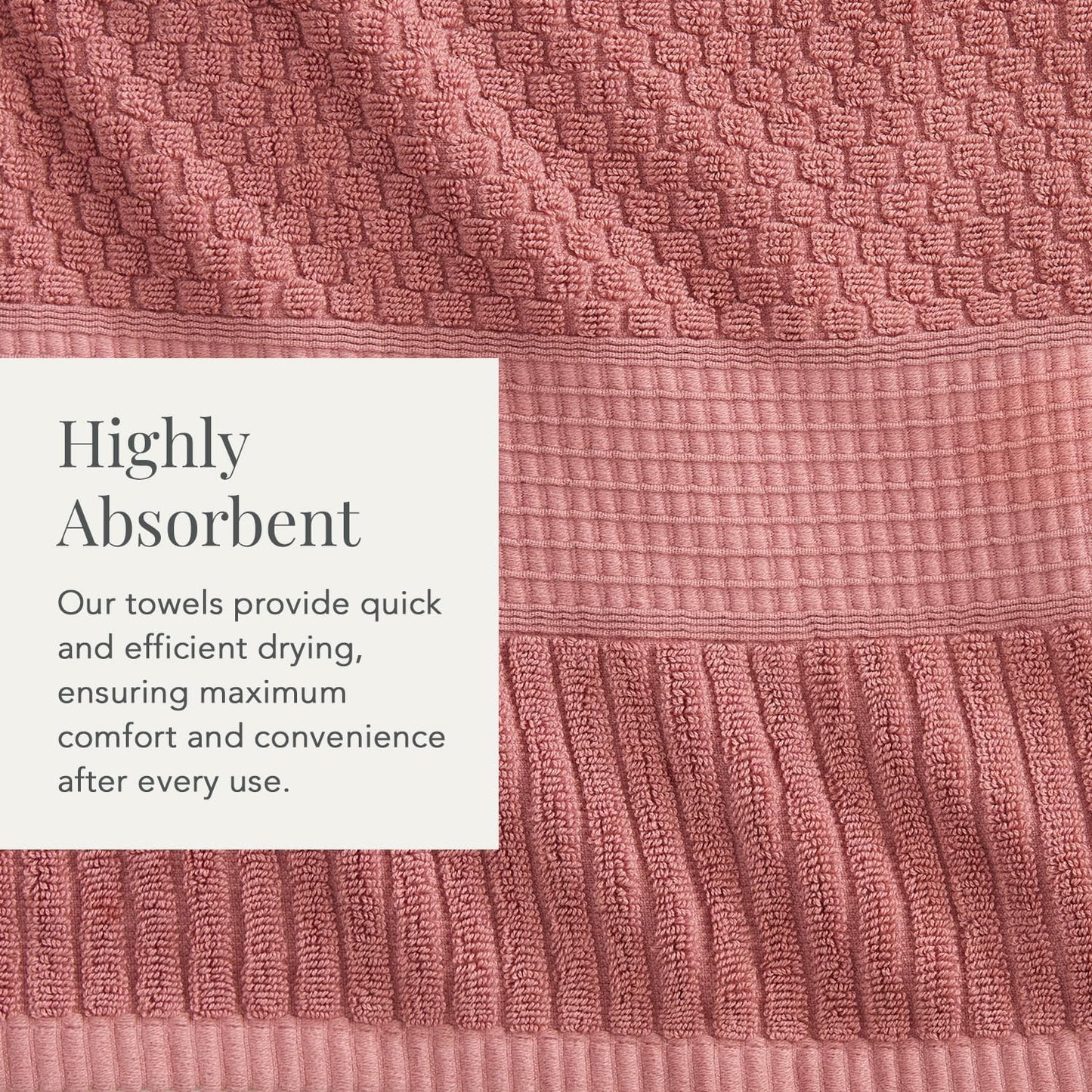 NY Loft 100% Cotton 2-Pack Oversized Bath Towel Set | Rose | Quick-Dry | Two Oversized 35" x 70" Bath Towels / Bath