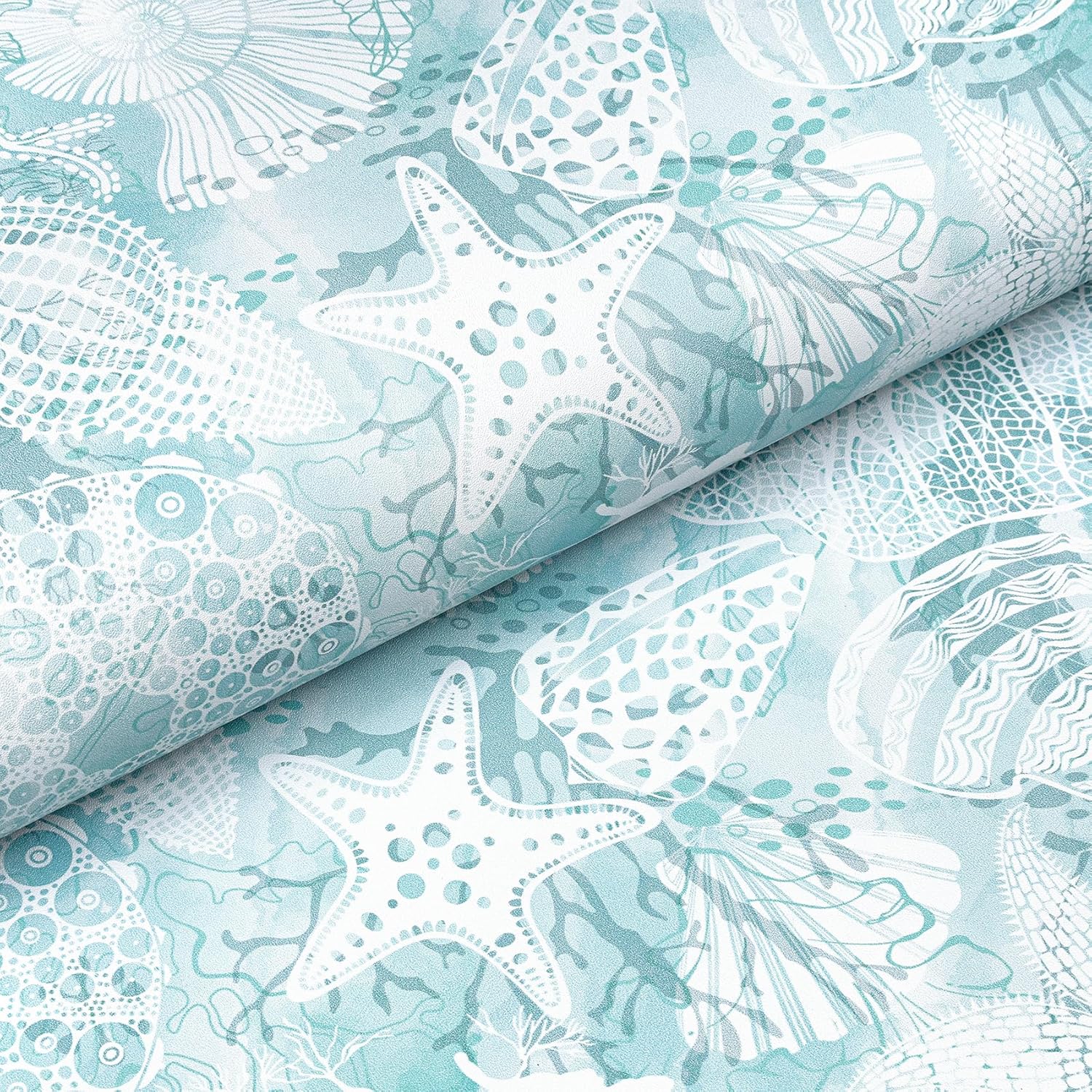 Blue Coastal Wallpaper Peel and Stick Self Adhesive Contact Paper / 17.5 x 276 / Blue Ocean