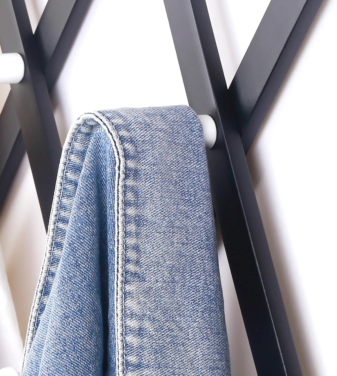 Accordian Wall Hanger: 16” High Wooden Wall Expandable Coat Rack, Hat Rack Holder, Accordion Hook for Baseball Caps