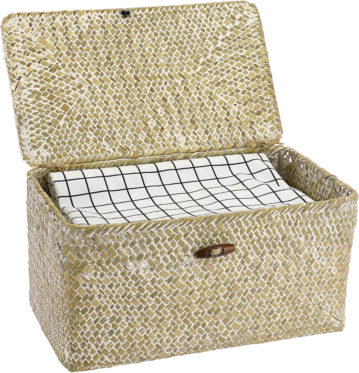 Wicker Storage Baskets / 14.6 x 9.5 x 7.3 / Large / Whitewash / Set of 3