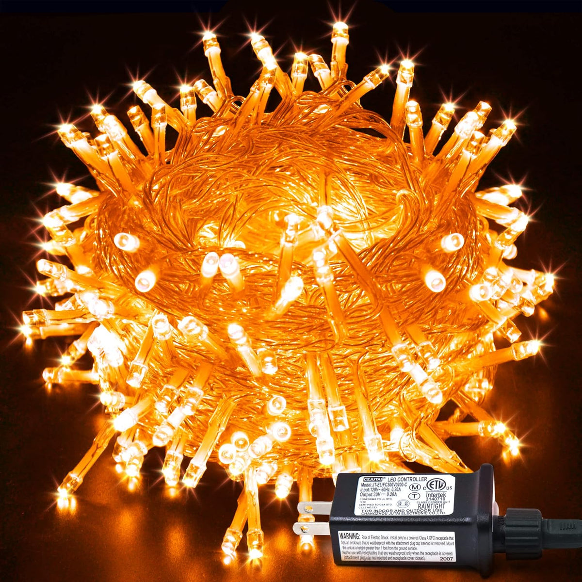 JMEXSUSS Connectable 100 LED Orange Halloween Lights Indoor Fall Lights