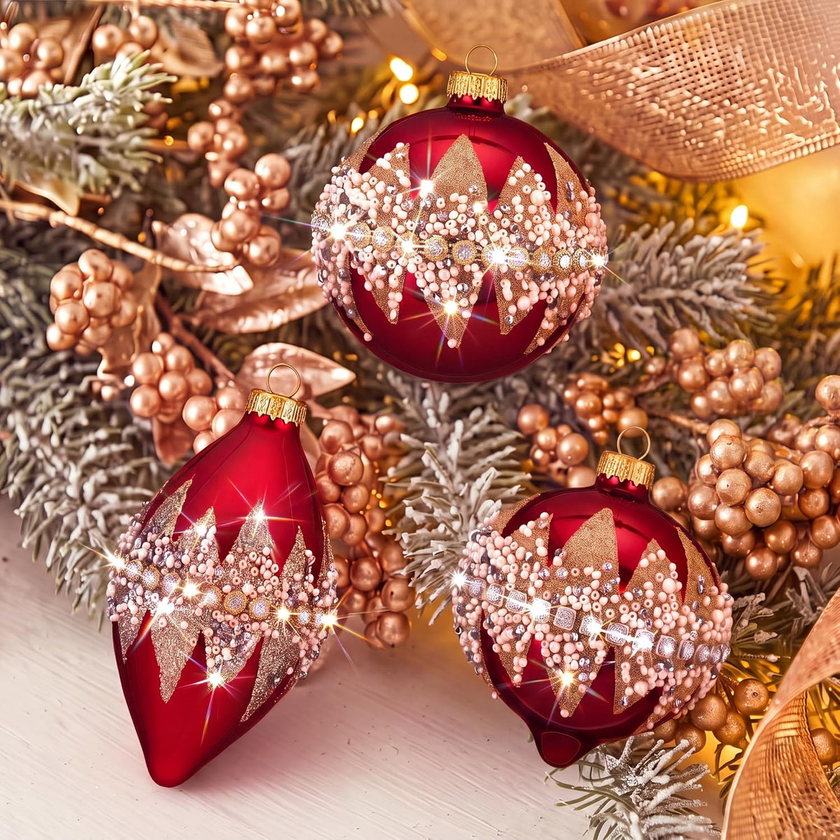 24ct Red Christmas Ball - 2.36 Inch Shatterproof Christmas Tree Decoration Ornaments Hanging Ball for Xmas Tree, Holiday, Wedding, Party