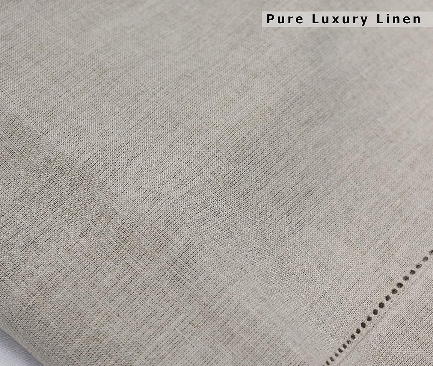 COTTON CRAFT Genuine Pure Linen Napkins - Set of 12 Hemstitch Cloth Napkins | Large 18x18 Natural Hand-Crafted Pure