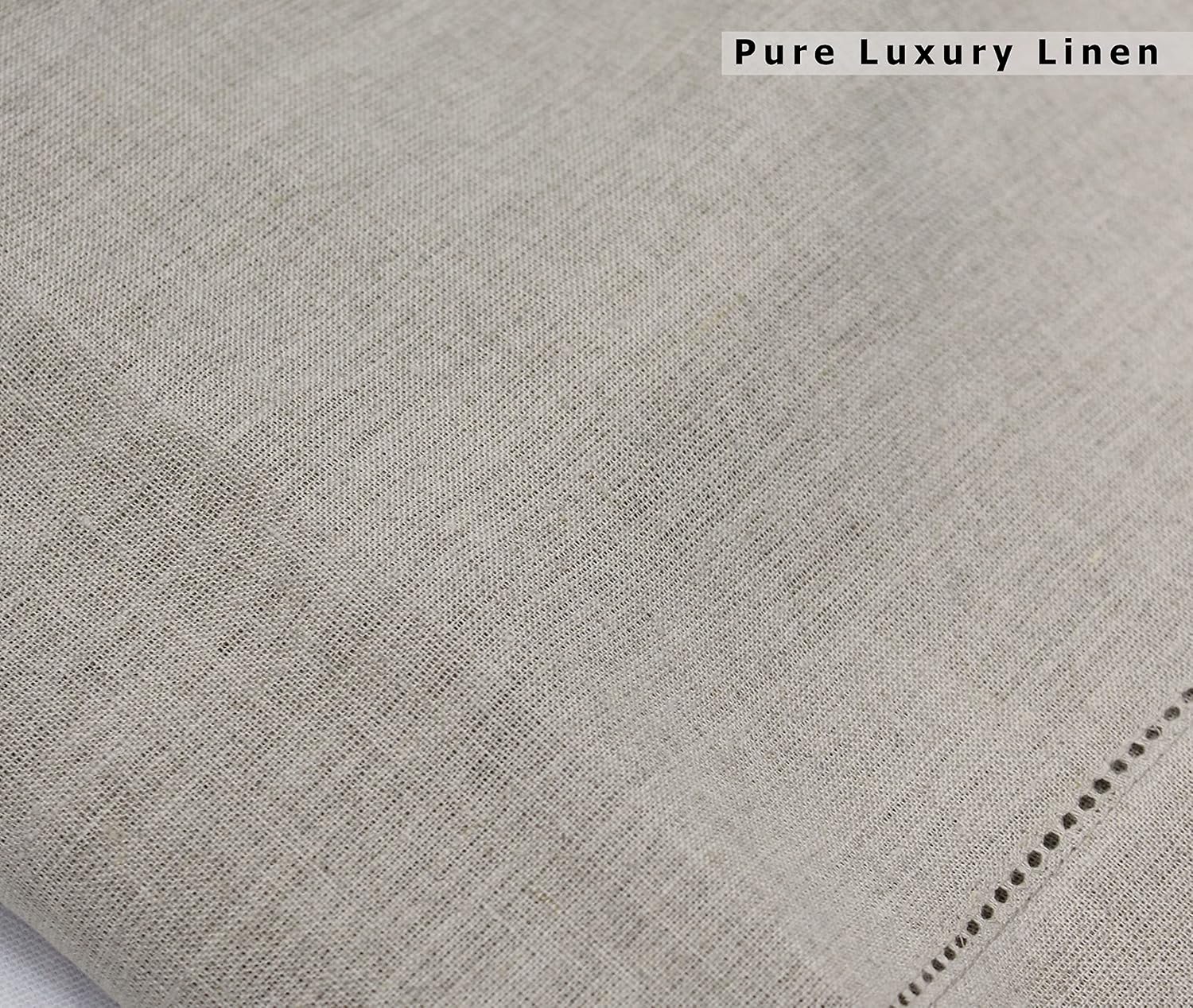 COTTON CRAFT Genuine Pure Linen Napkins - Set of 12 Hemstitch Cloth Napkins | Large 18x18 Natural Hand-Crafted Pure
