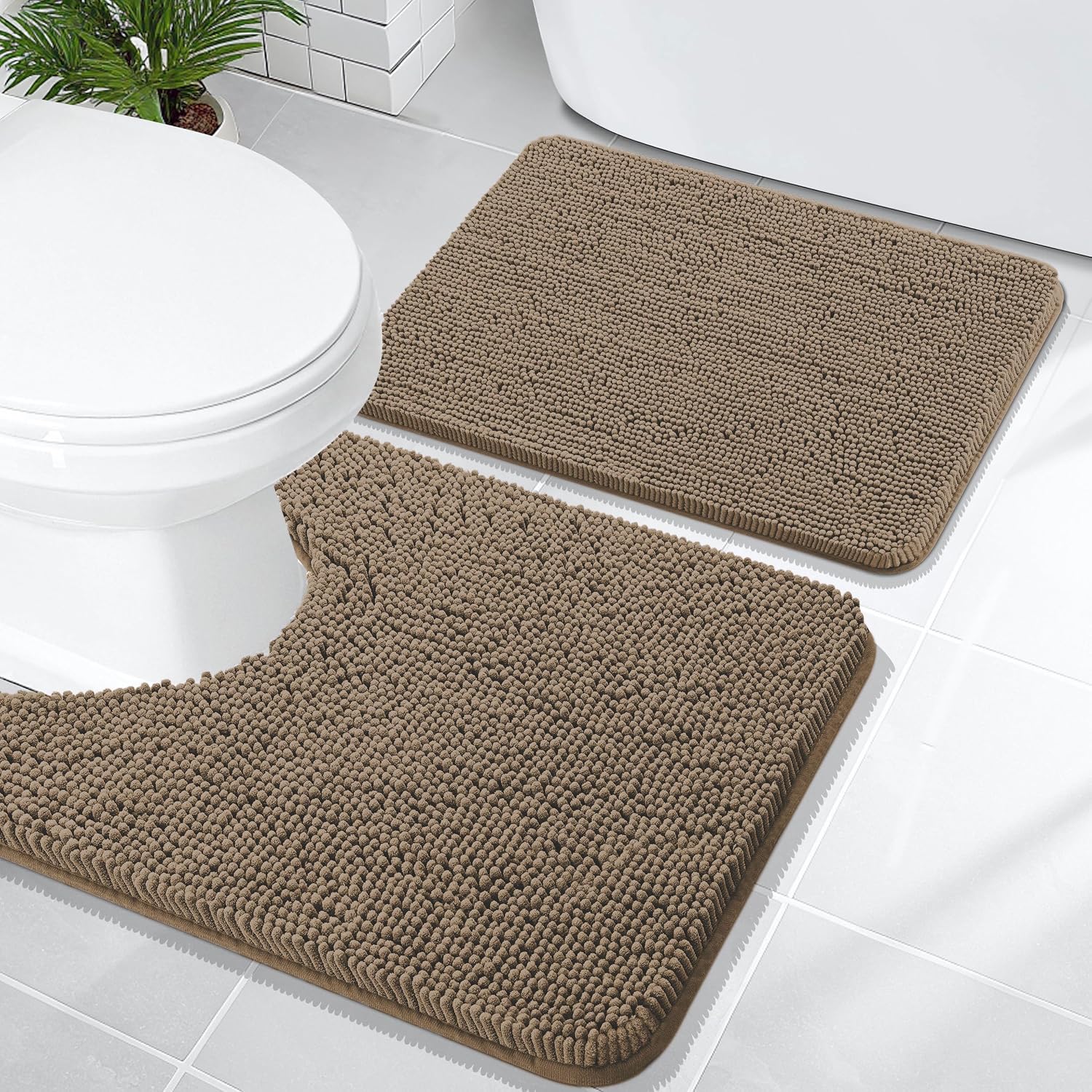OLANLY Bathroom Runner Rugs 70x24, Extra Soft Absorbent Chenille Bath Rugs