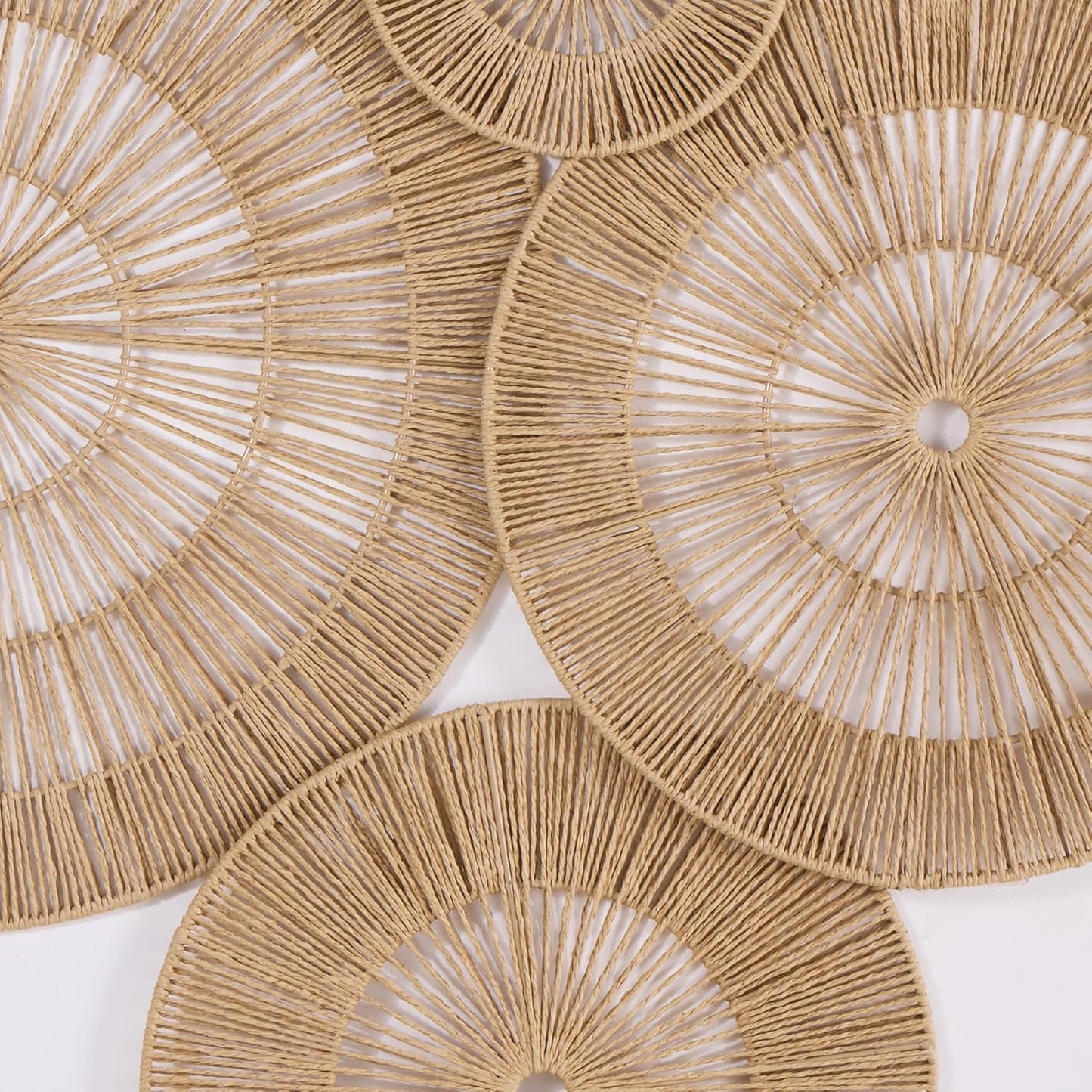 Handwoven Boho Baskets Wall Decor / Large / Brown / Set of 7