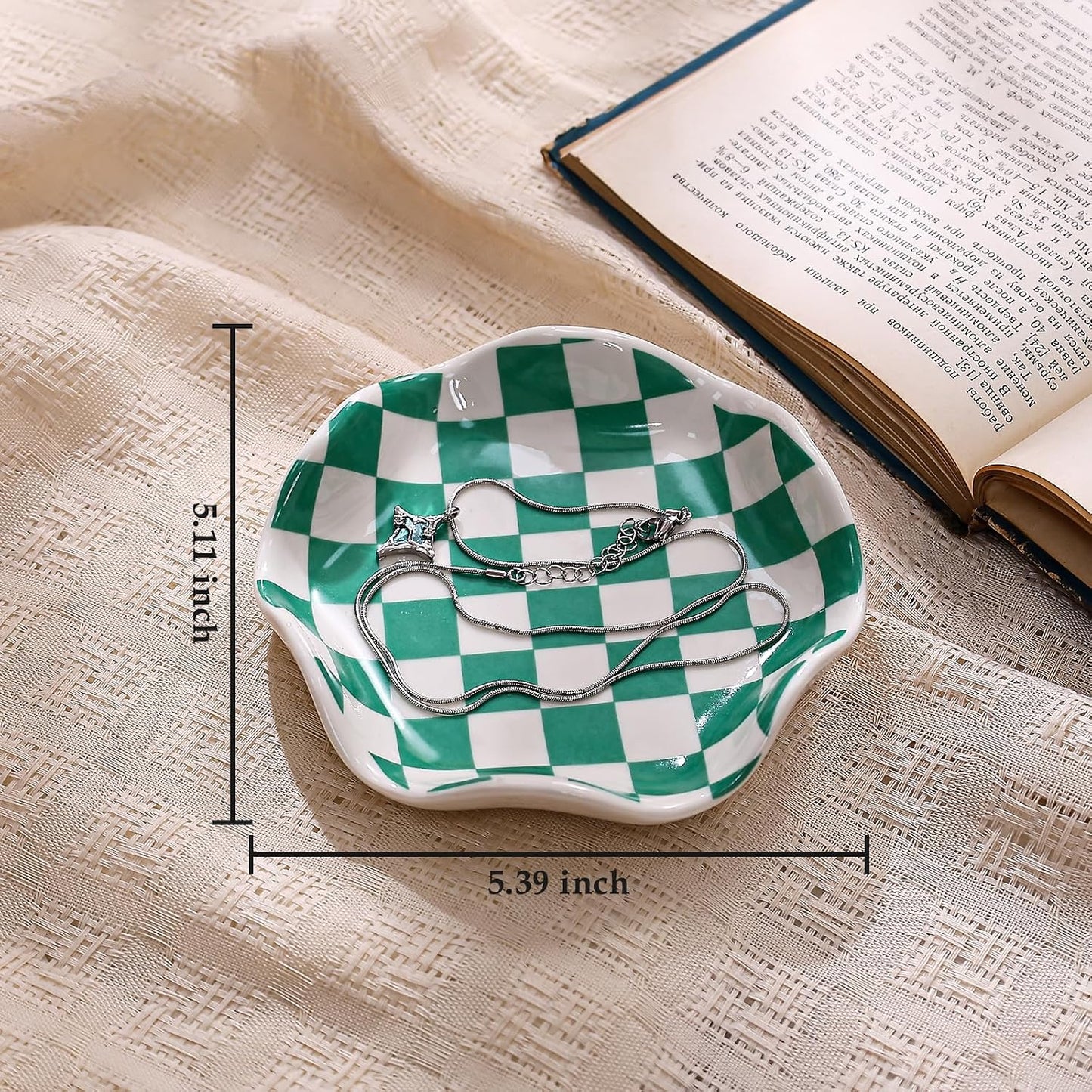 Ceramic Jewelry Tray / Green