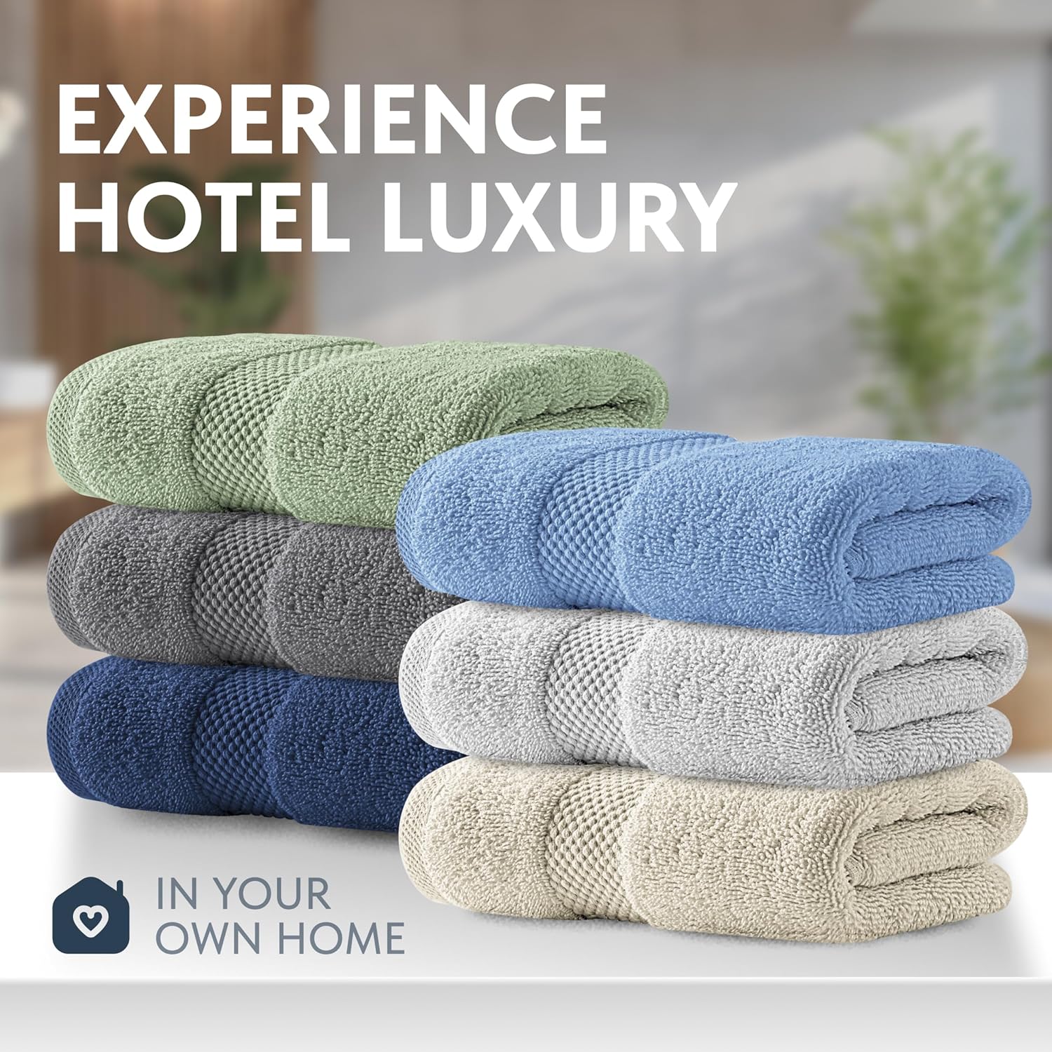 White Classic Luxury Multicolor Hand Towels - Soft 100% Turkish Cotton | Highly Absorbent Hotel spa Bathroom Towel