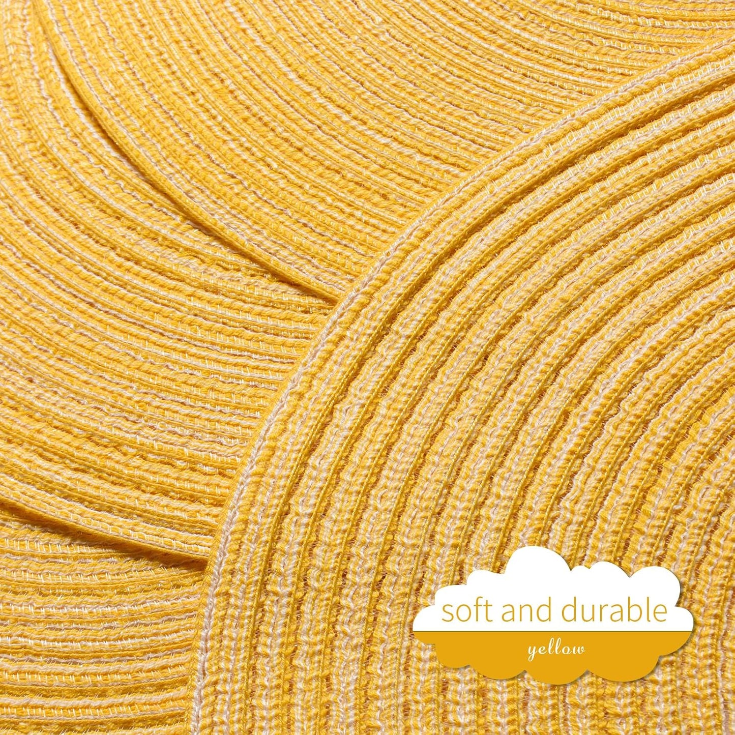 FunWheat Round Braided Placemats Set of 8 Place mats for Dining Tables Woven Heat Resistant Table Mats 15 inch(E