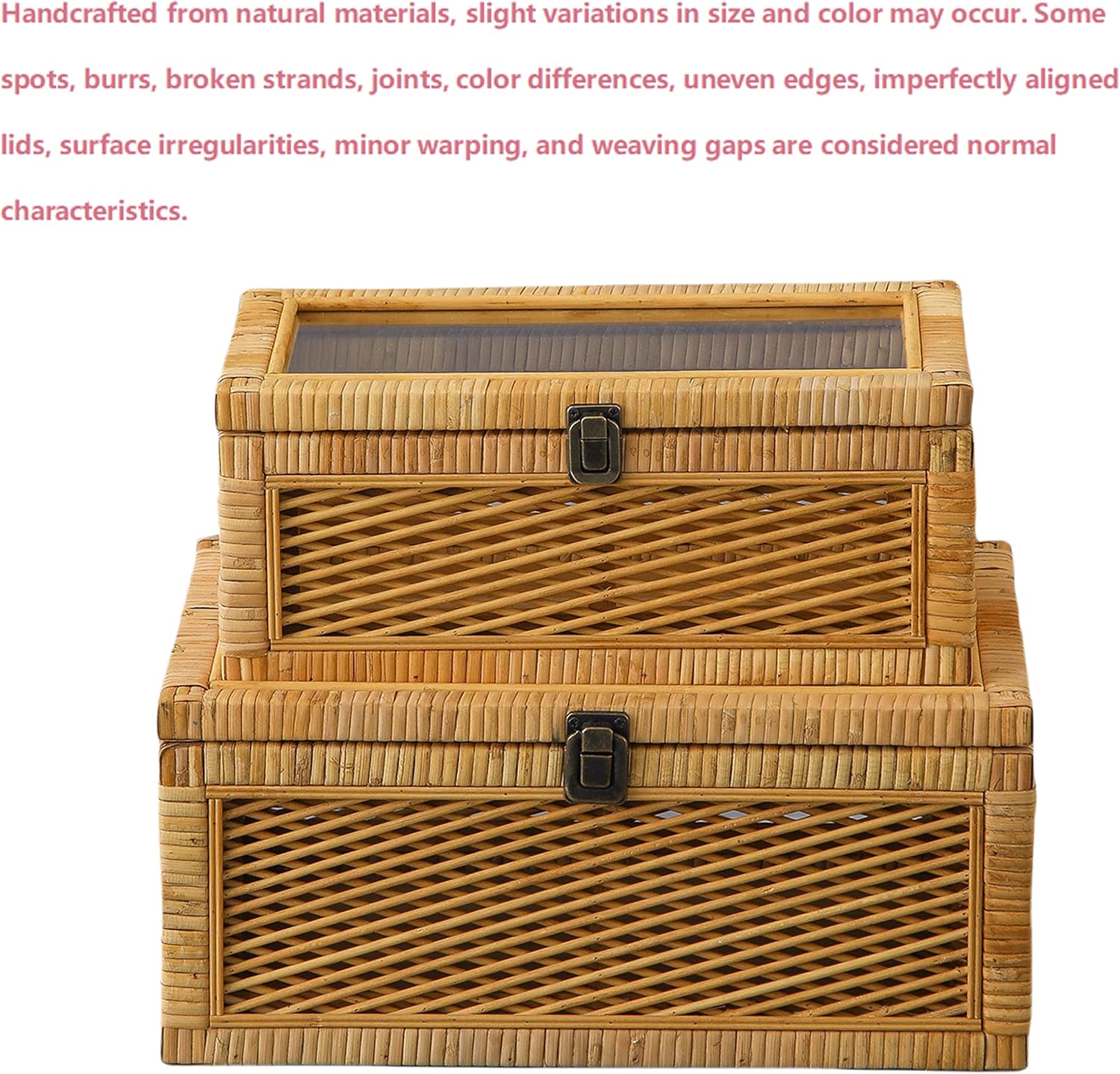 Stackable Decorative Boxes / Brown / Set of 2