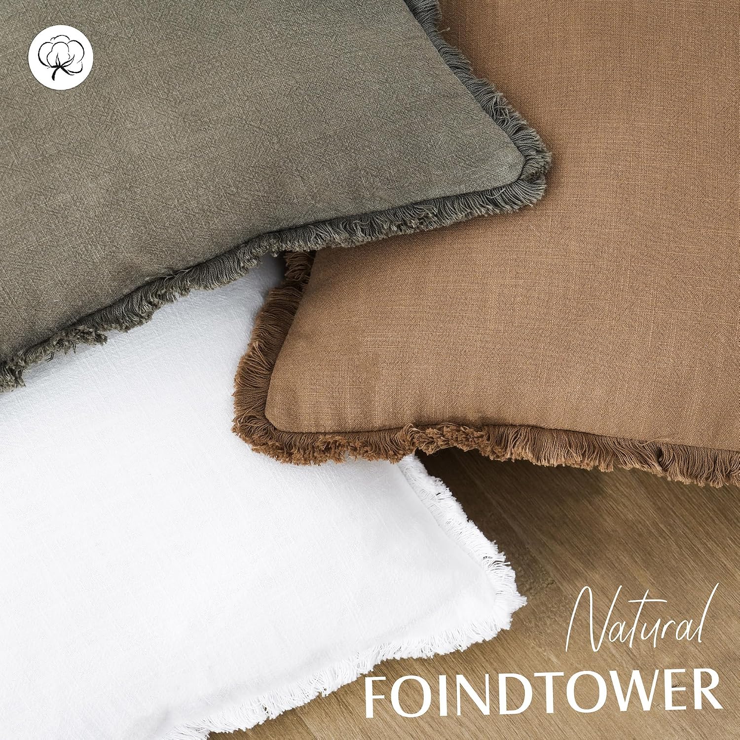 Decorative Linen Fringe Lumbar Throw Pillow Covers Boho Farmhouse Cushion Cover / 20 x 12 / Brick