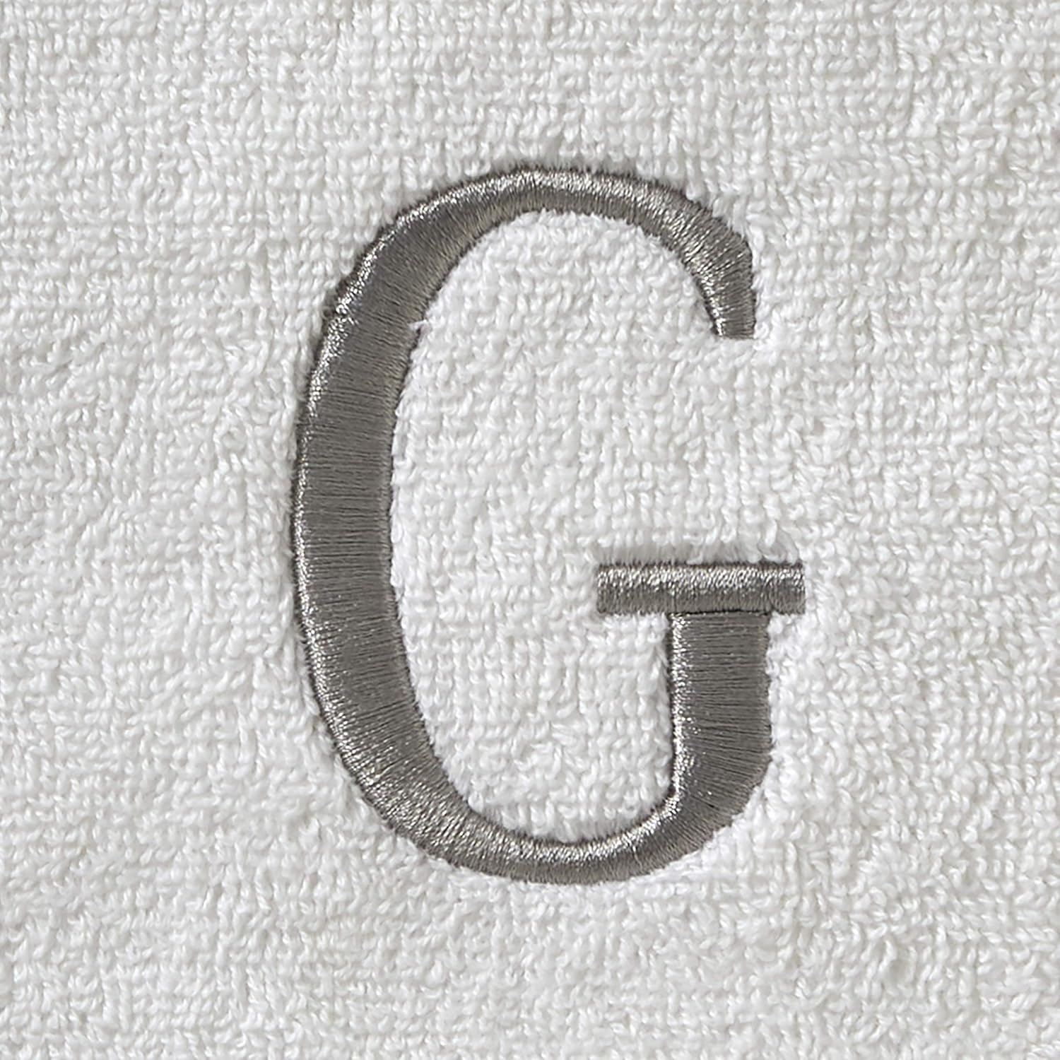 SKL Home Casual Monogram Hand Towel Set-2pc, Embroidered G, White | Available in letters A-Z. Personalized style for