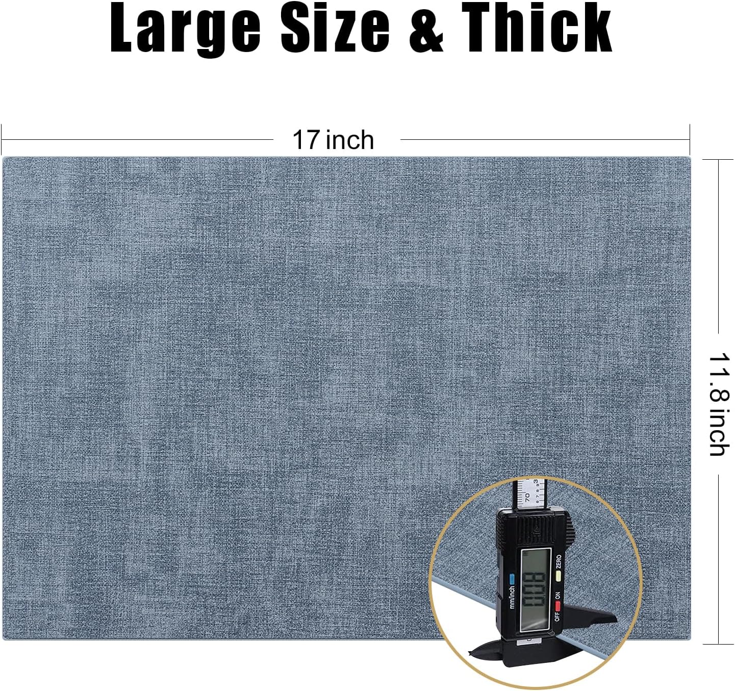 Homaxy PU Faux Leather Placemats for Dining Table, Set of 8, Blue | Waterproof Wipeable Washable Table Mats, Easy to