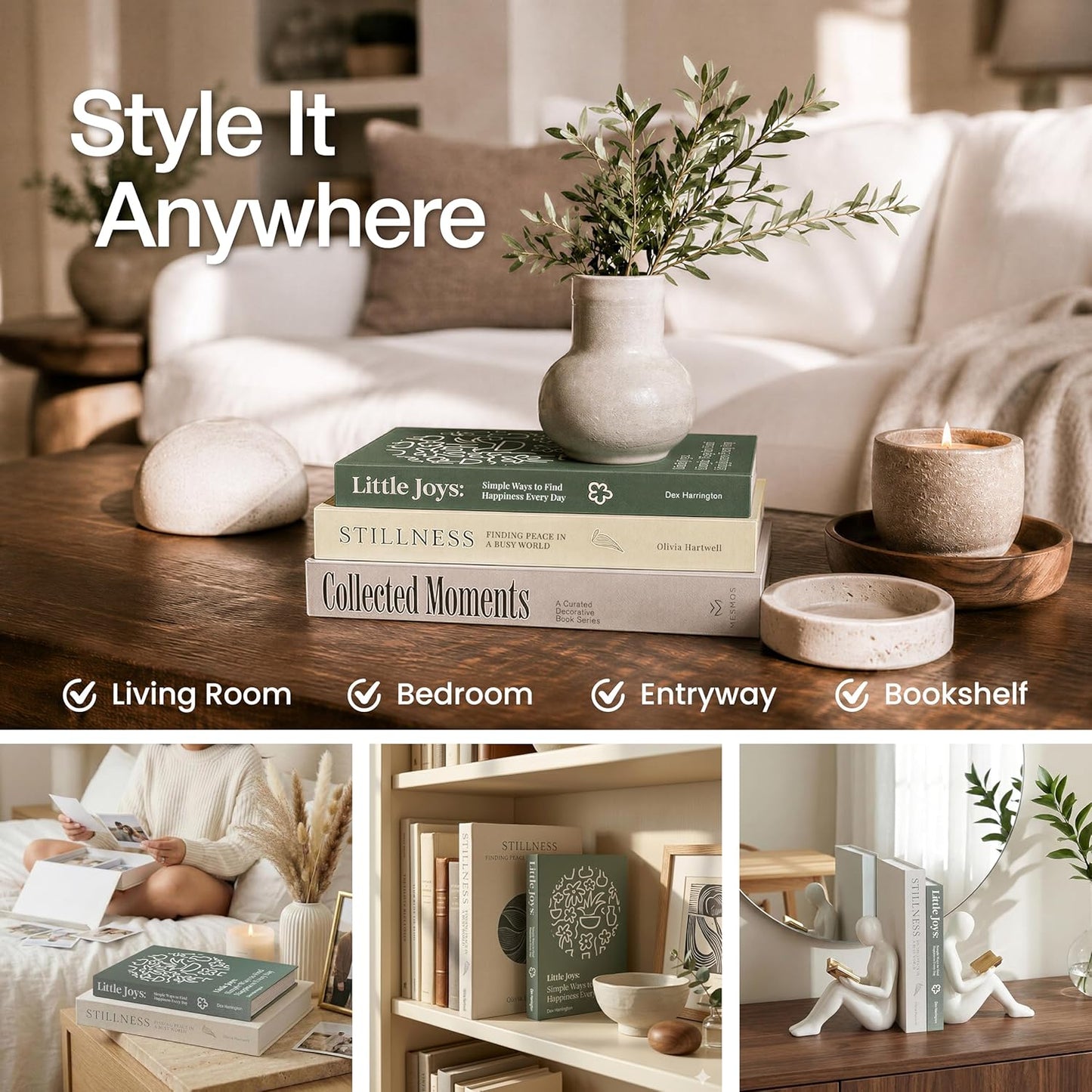 Coffee Table Decor Faux Books for Decoration / Mindfulness & Stillness