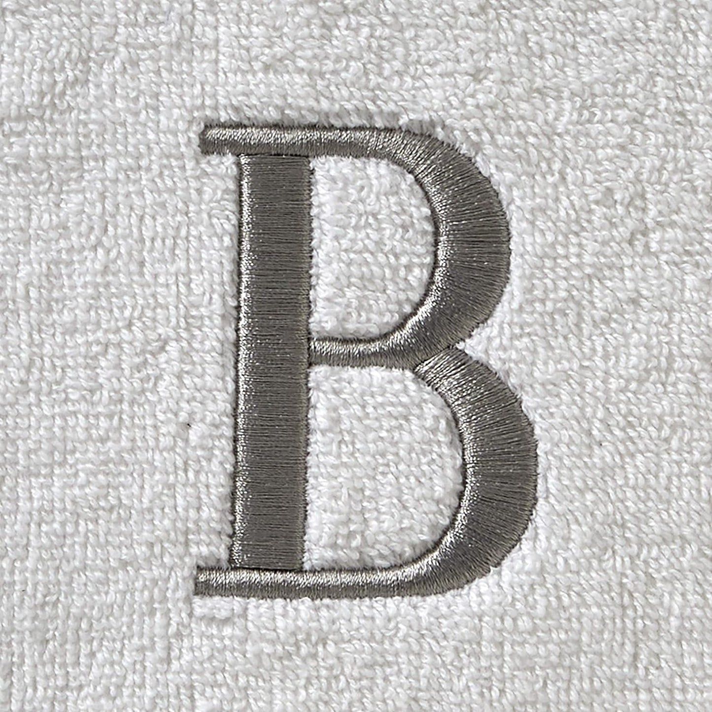 SKL Home Casual Monogram Hand Towel Set-2pc, Embroidered B, White | Available in letters A-Z. Personalized style for