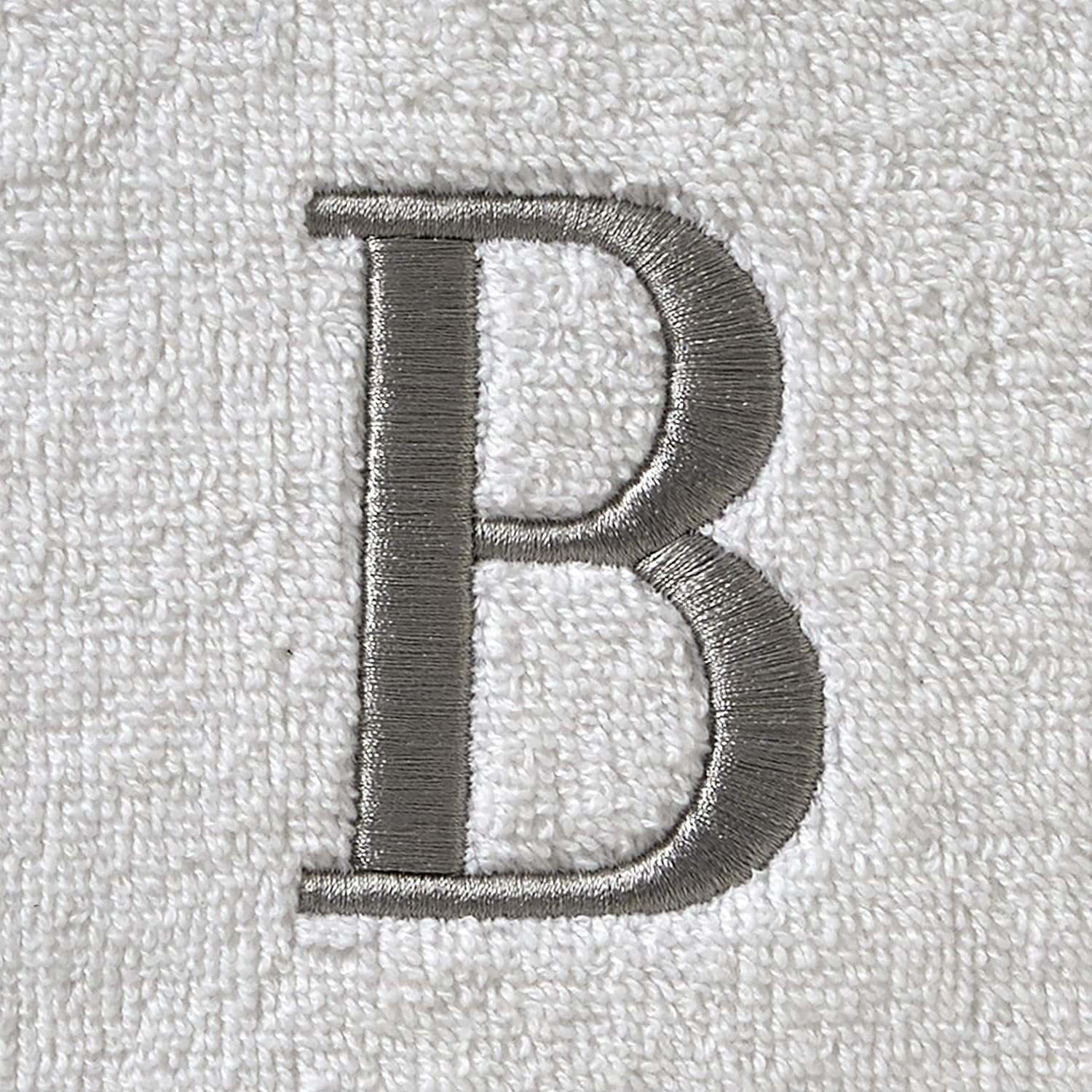 SKL Home Casual Monogram Hand Towel Set-2pc, Embroidered B, White | Available in letters A-Z. Personalized style for