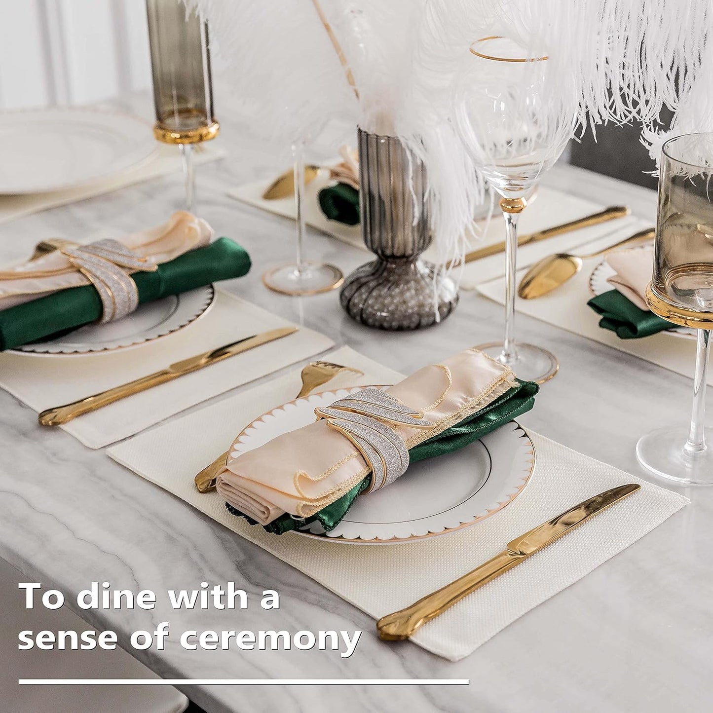 Home Brilliant Place Mats Indoor Set of 6 Cloth Place Mat Heat Resistant Dining Table Place Mats for Kitchen Table, 13