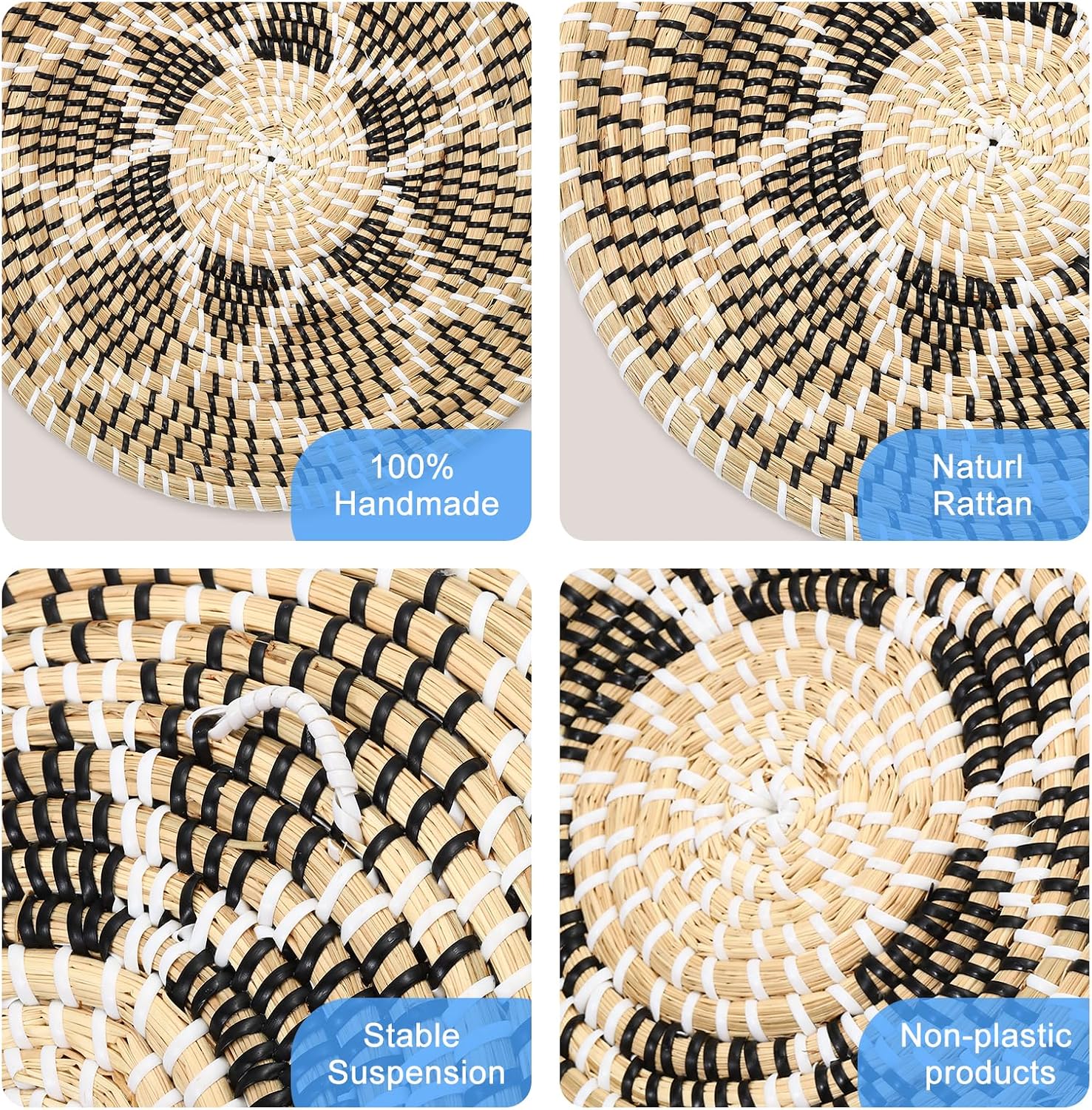 Hanging Woven Wall Basket / Set of 4