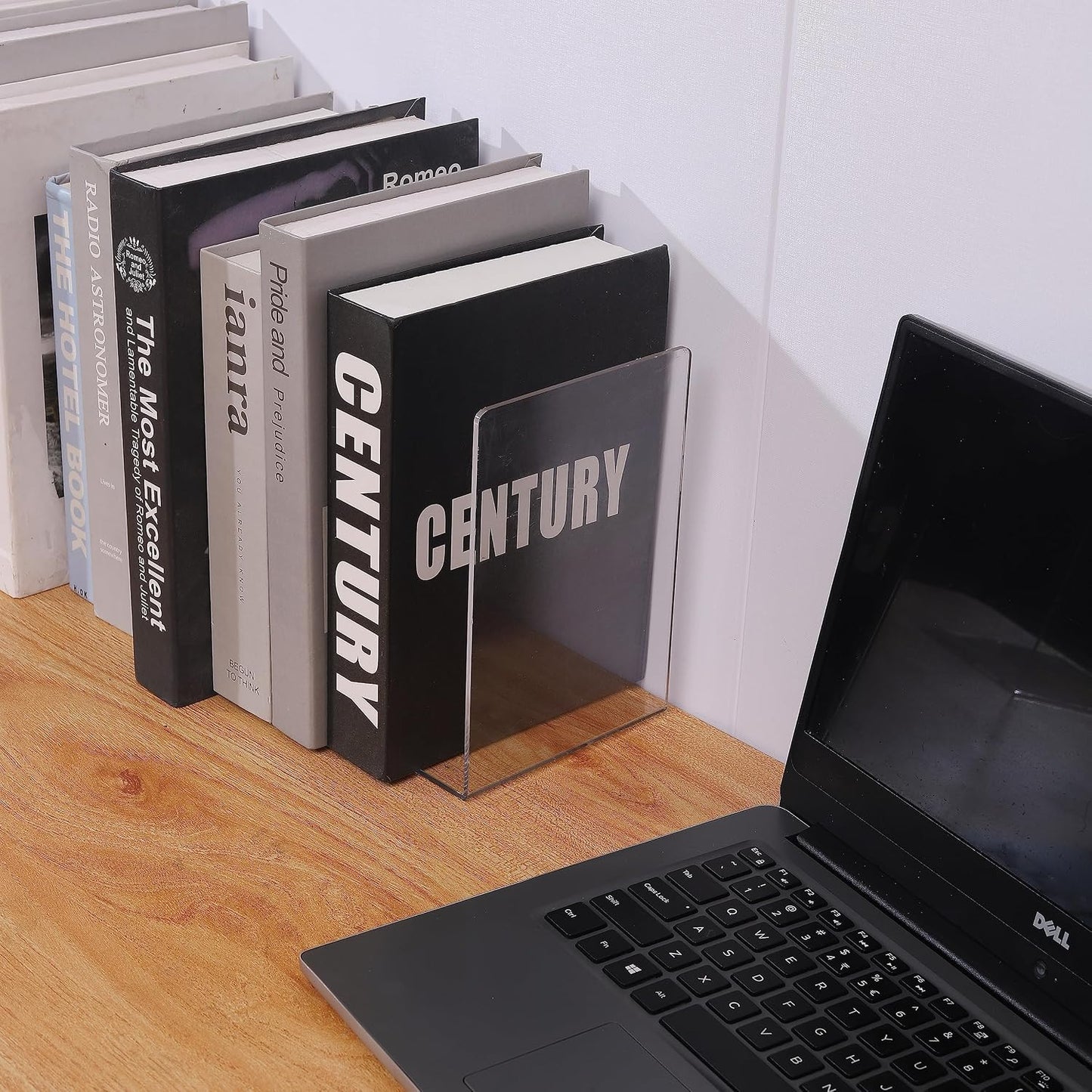 Acrylic Book Shelf Organizer for Desk / Clear / Set of 8