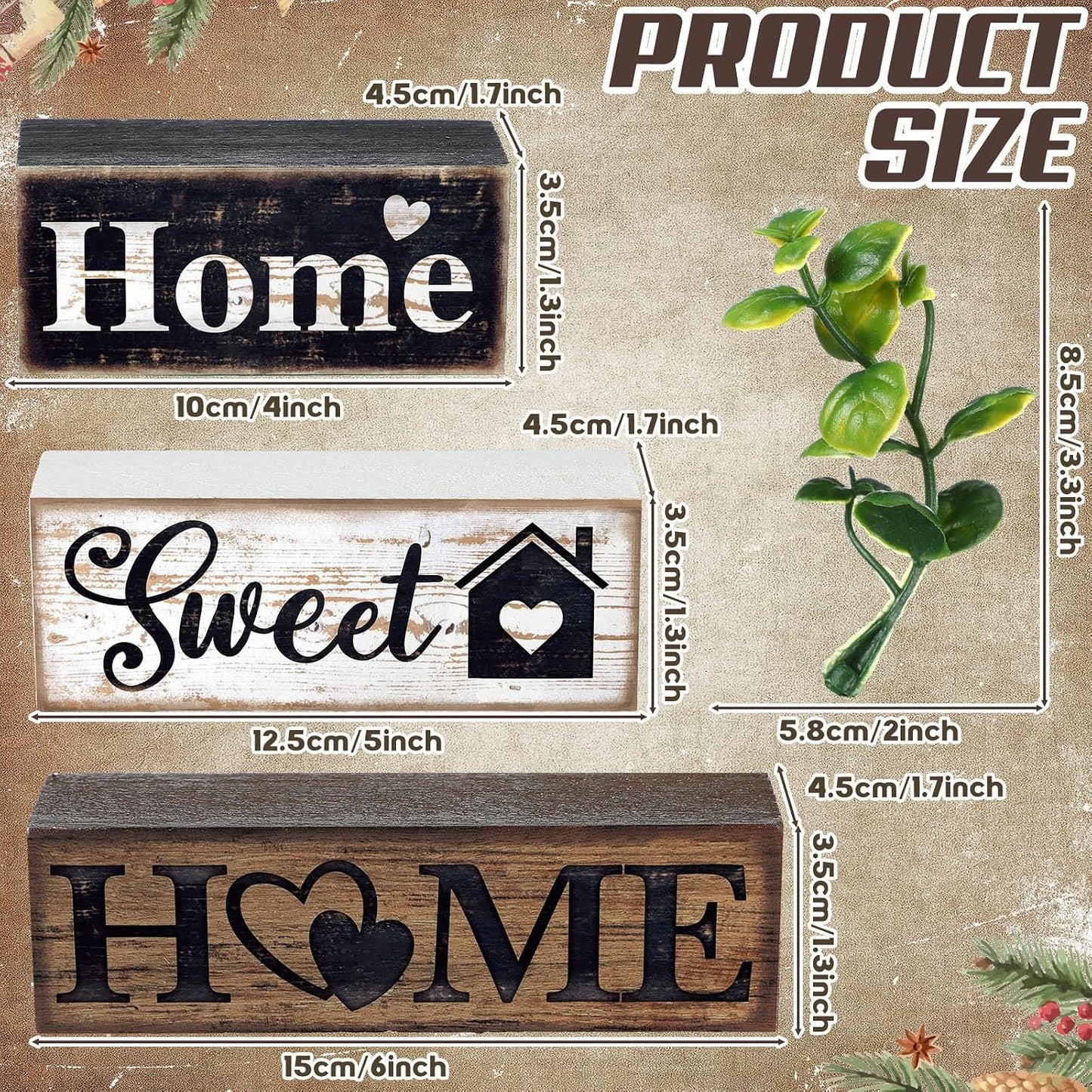 Farmhouse Wooden Tabletop Decor Farmhouse Tiered Tray Decor Rustic / Sweet Home / Set of 4