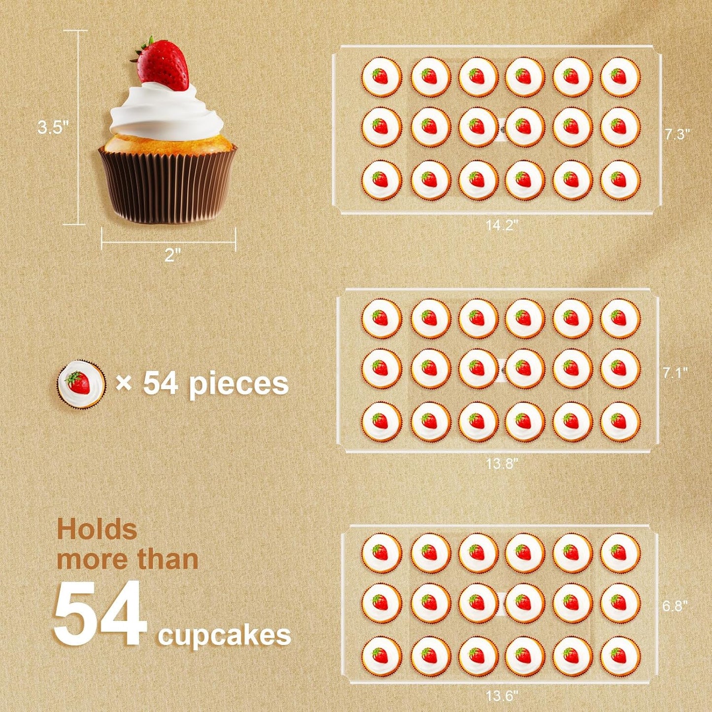 Bakzon Dessert Cupcake Stand, 3 Set Acrylic Tiered Serving Tray for Dessert Table Display, Cup Cake Holder for Tea